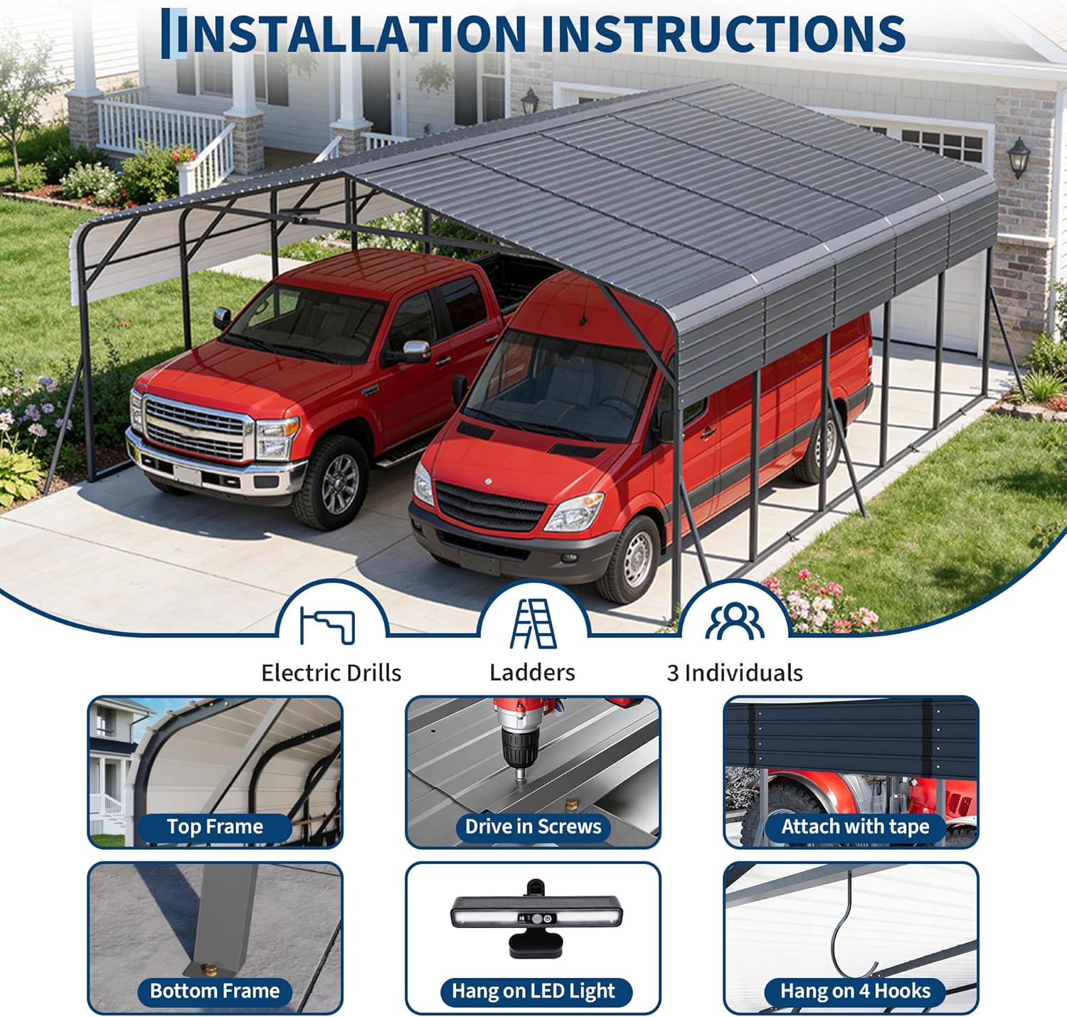 IdealHouse JOEY-0MV5IL23TNHC Carport-Covers - View #8