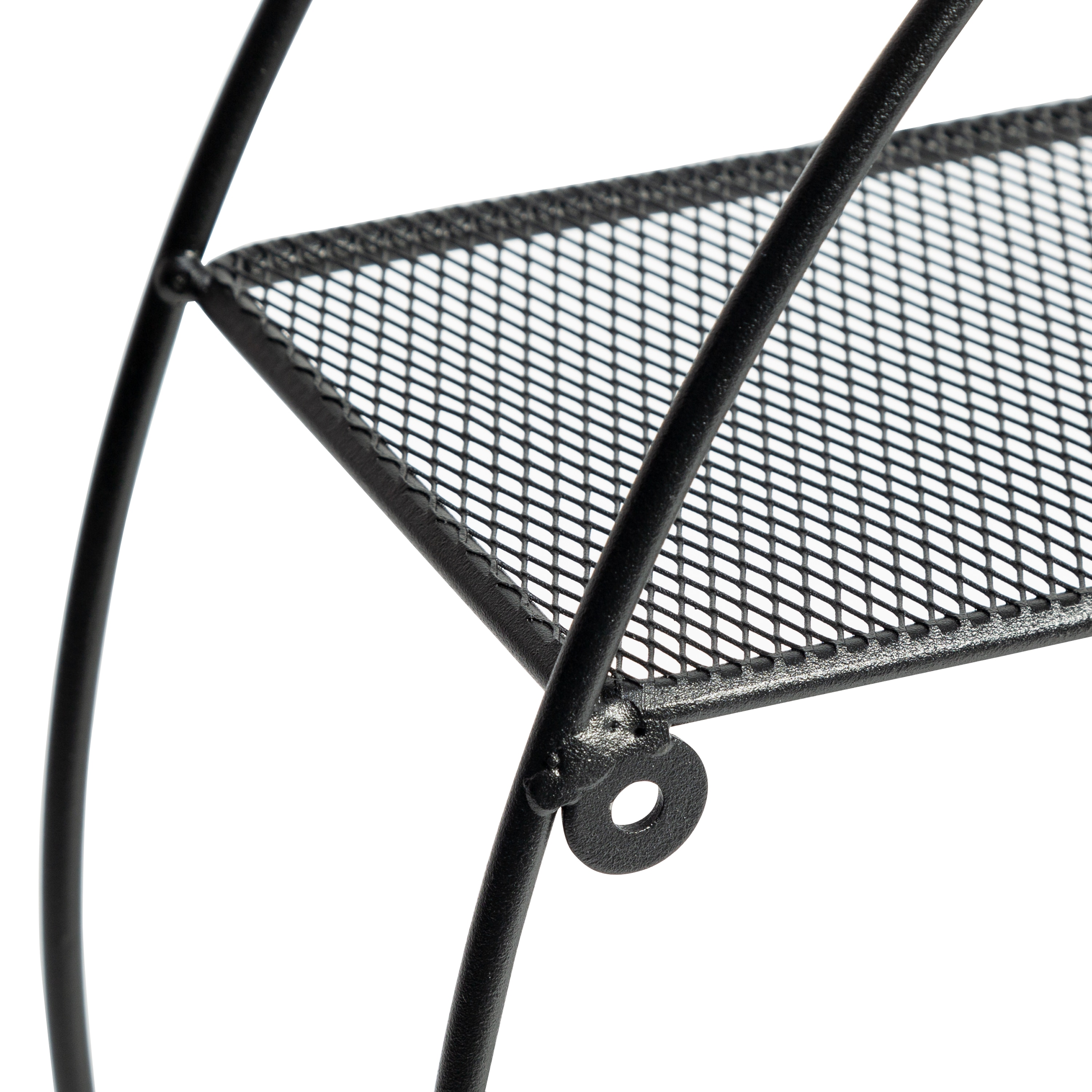 Marlow 21.65" Black Steel Floating Round Wall Shelf