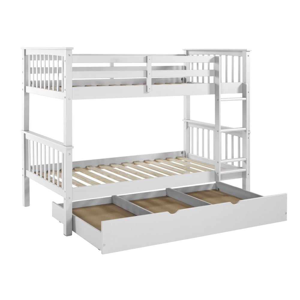 Walker Edison White Twin Over Twin Bunk Bed at Lowes.com