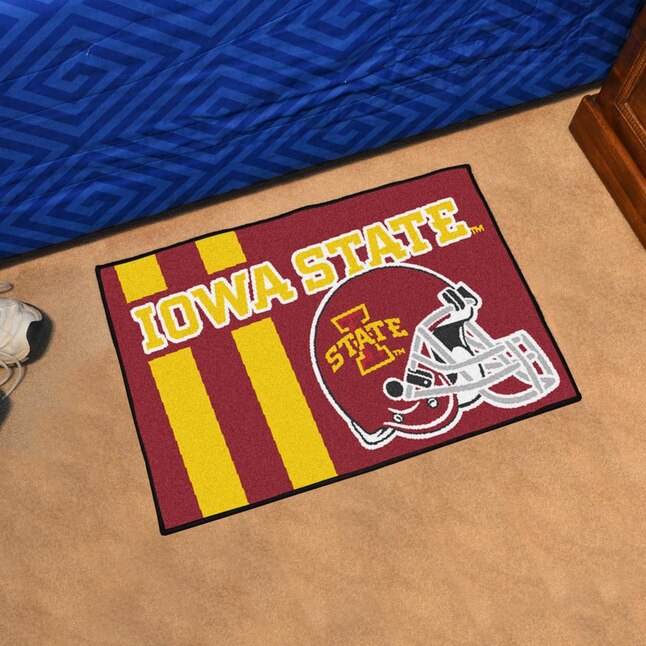 FANMATS Iowa State Cyclones 1-1/2-ft x 2-1/2-ft Red Rectangular Indoor Door Mat FANMATS Iowa State Cyclones 1-1/2-ft x 2-1/2-ft Red Rectangular Indoor Door Mat
