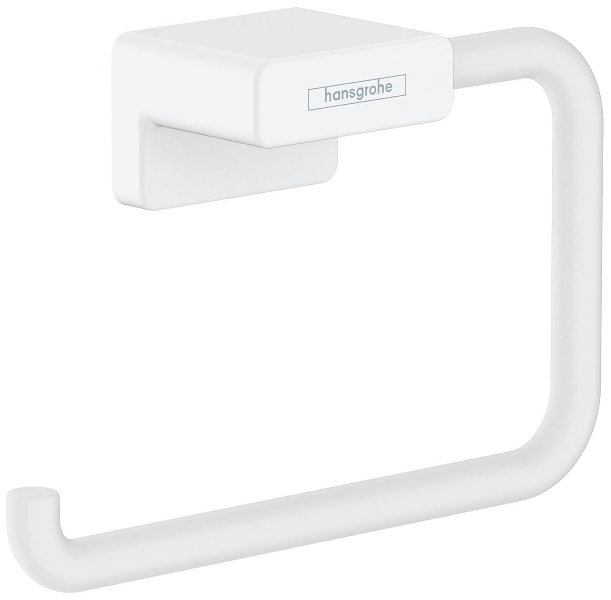 Hansgrohe 41771700 AddStoris Matte White Wall mount Euro Toilet Paper Holder 1 -Rolls with Storage