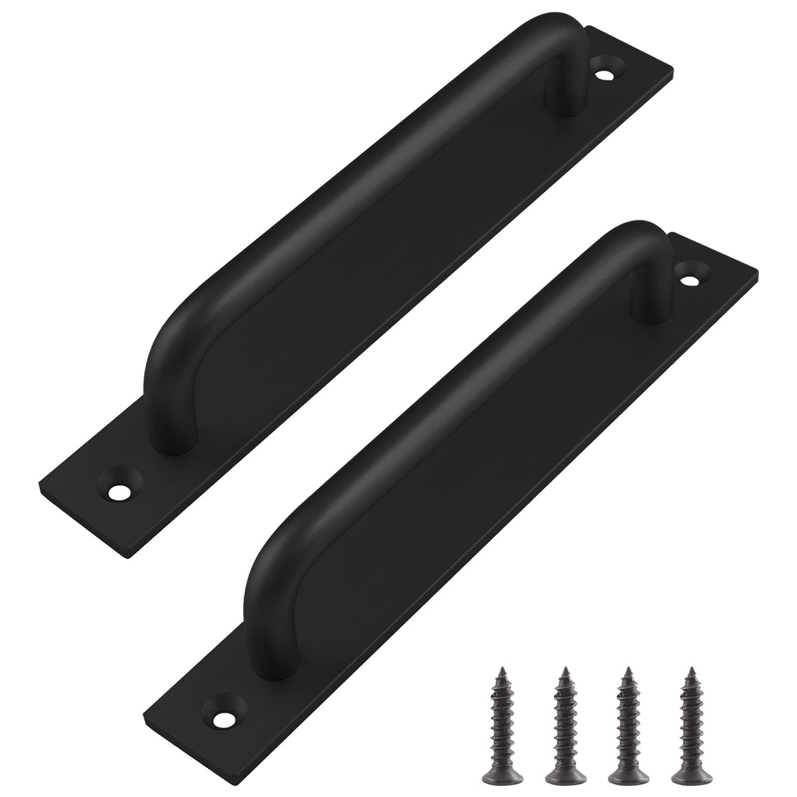 Lukvuzo 2 Pack Sliding Barn Door Handle with Plate 7 Inch Aluminium Alloy Door Pull Handle Black durable home and garden accessory designed for #LLU0810L292