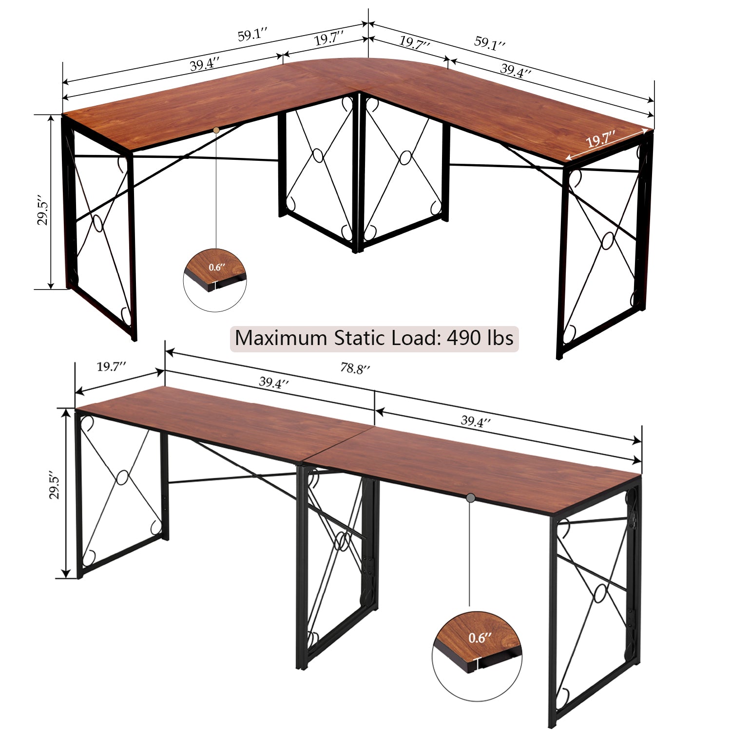Vecelo LOE-XJM-LD09 desks - View #3