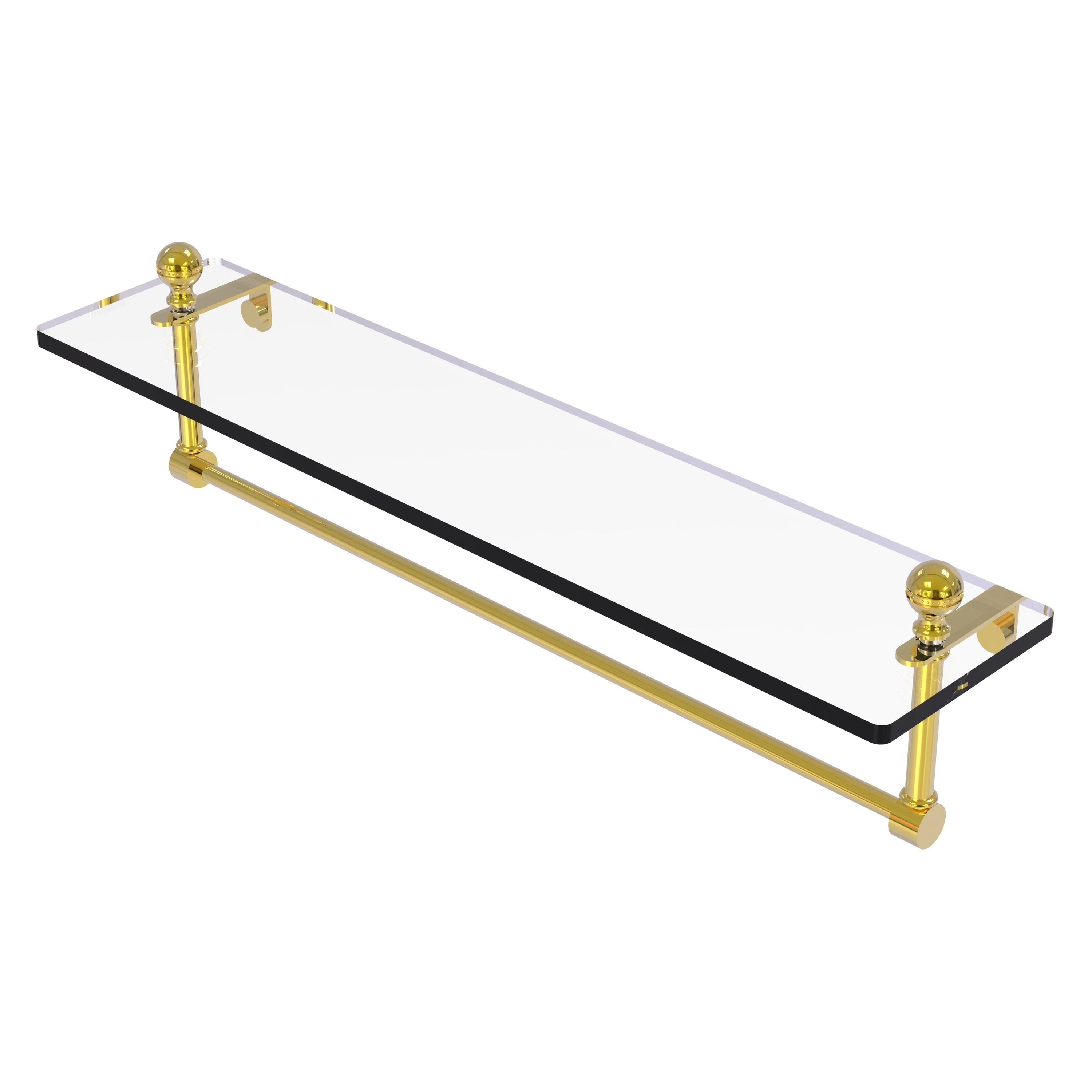 Allied Brass MA-1/22TB-PB Mambo Polished 1-Tier Brass Wall Mount Bathroom Shelf (22-in x 5-in)