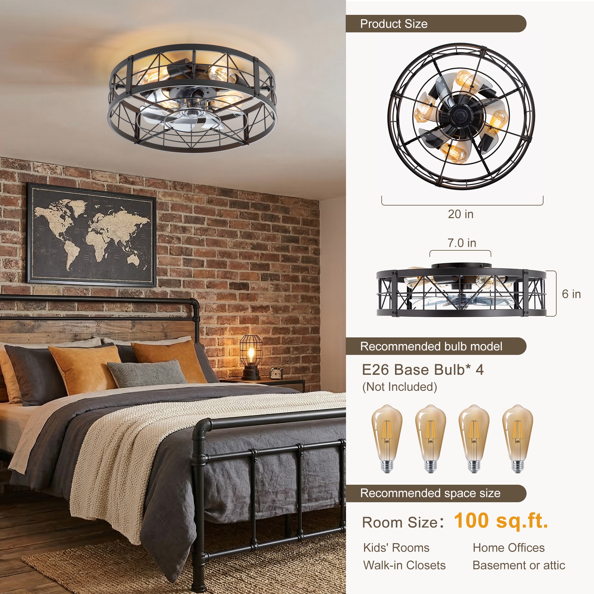 Airsurfer AS-35002-BK-20-KD-XL Ceiling-Fans - View #3