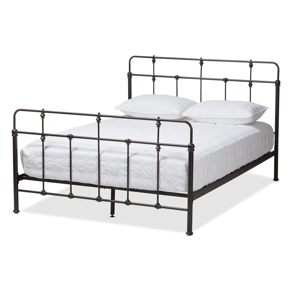 Baxton Studio Ginette Black Full Metal Platform Bed at Lowes