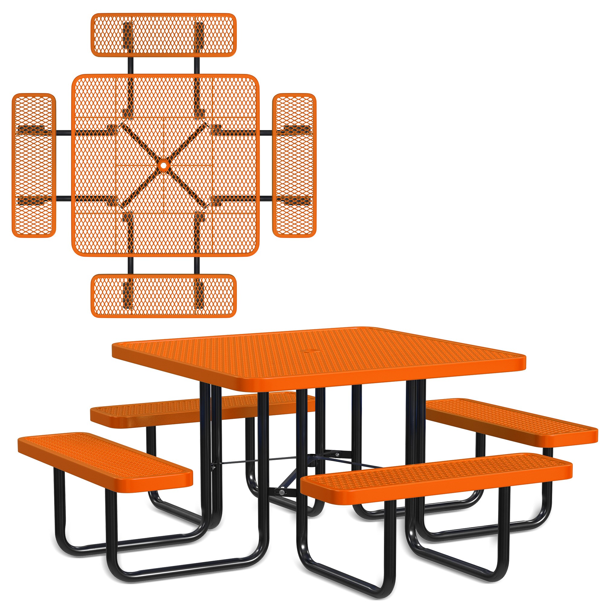 LeisureCraft T46SQP-ORANGE Picnic-Tables - View #2