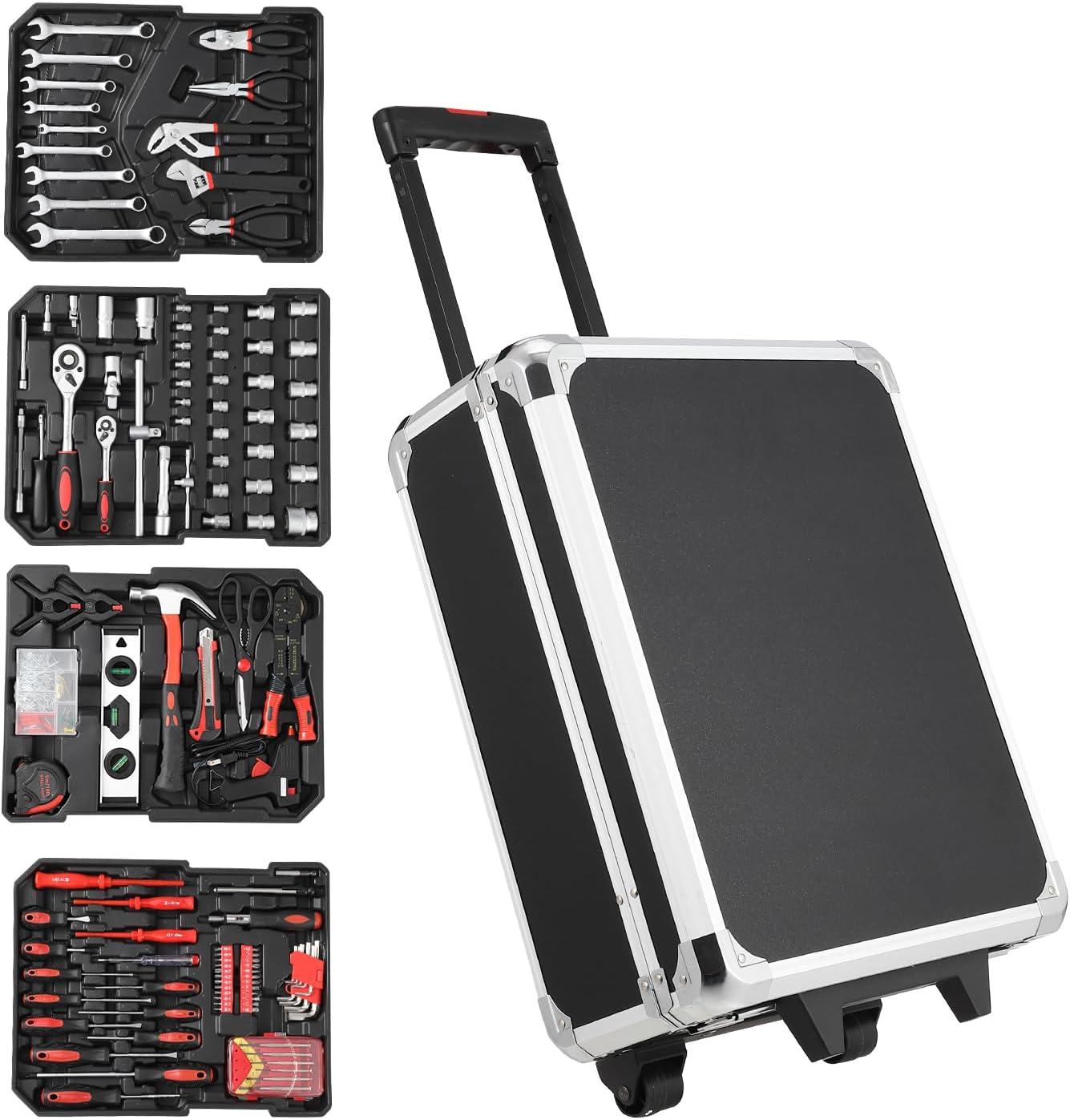 GAOMON 800-Piece Professional Tool Set with Rolling Trolley Case - Complete Mechanic Tool Kit for Home Auto Repair RV Maintenance and DIY Projects - Industrial-Grade Steel Tools #CQC-IEJ2UY-8QPB
