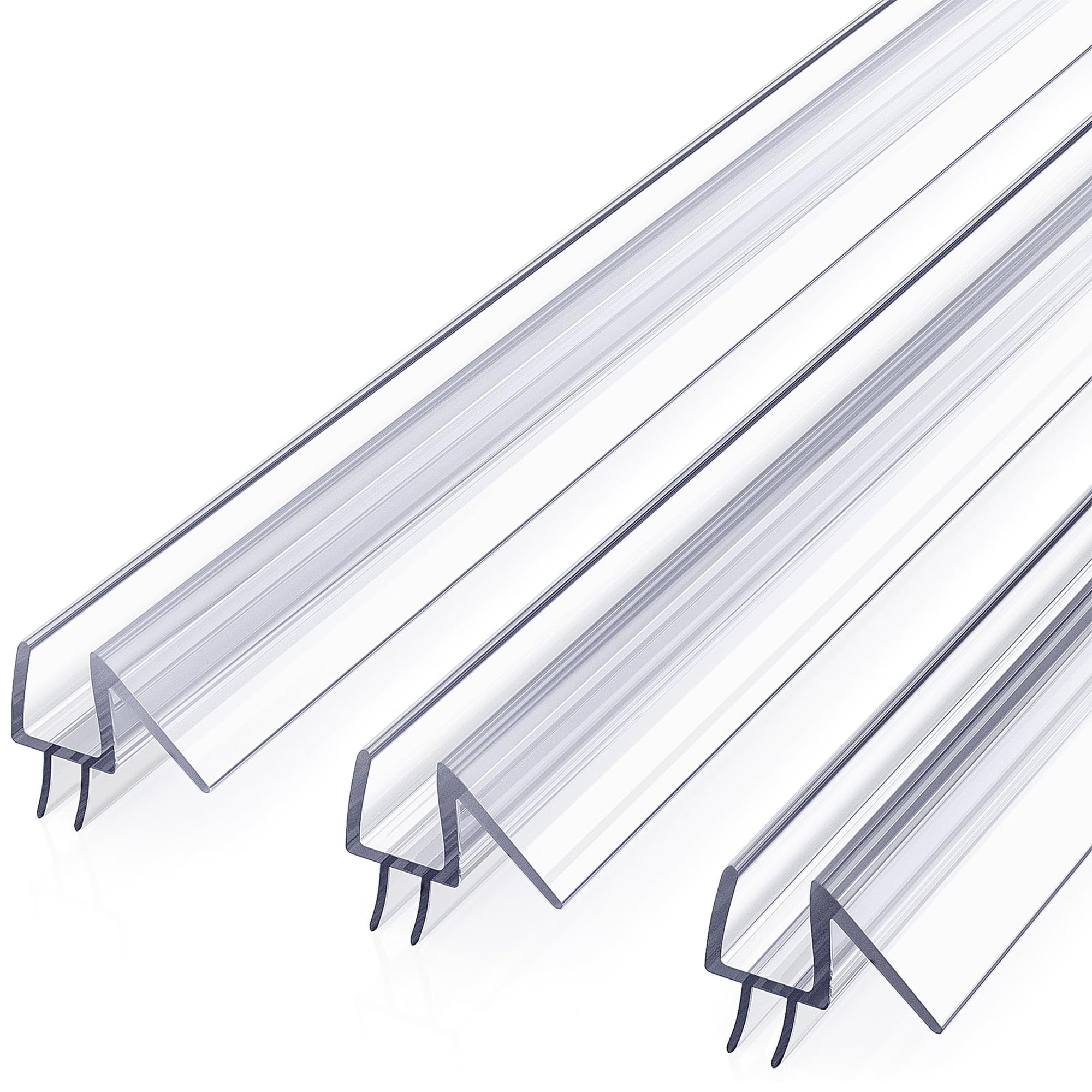 Wudkey 3/8in Thick Frameless Glass Shower Side Seal Strip 39Inch Length 3 Pack B