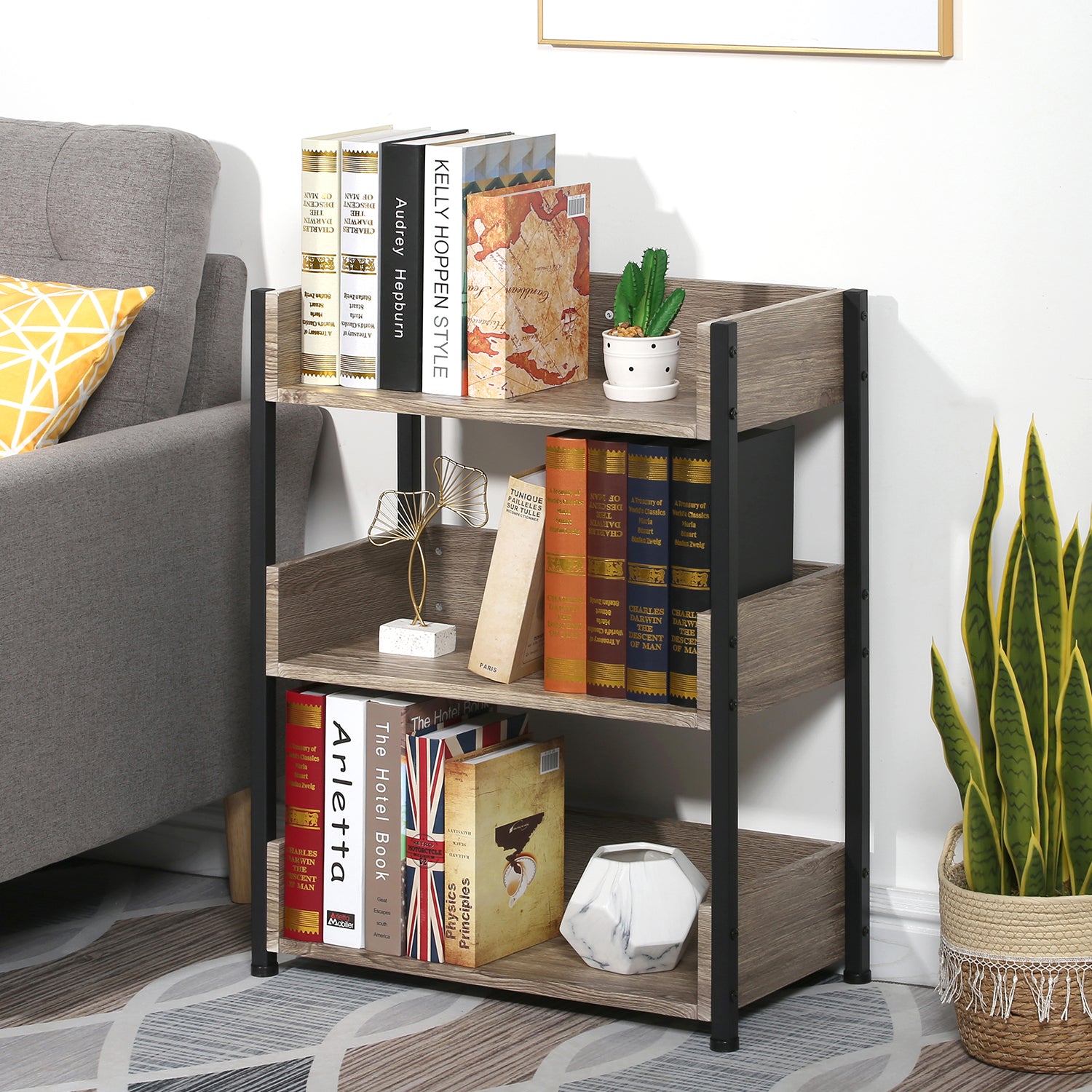 Vecelo LOE-JYX-MB01-BRN bookcases - View #2