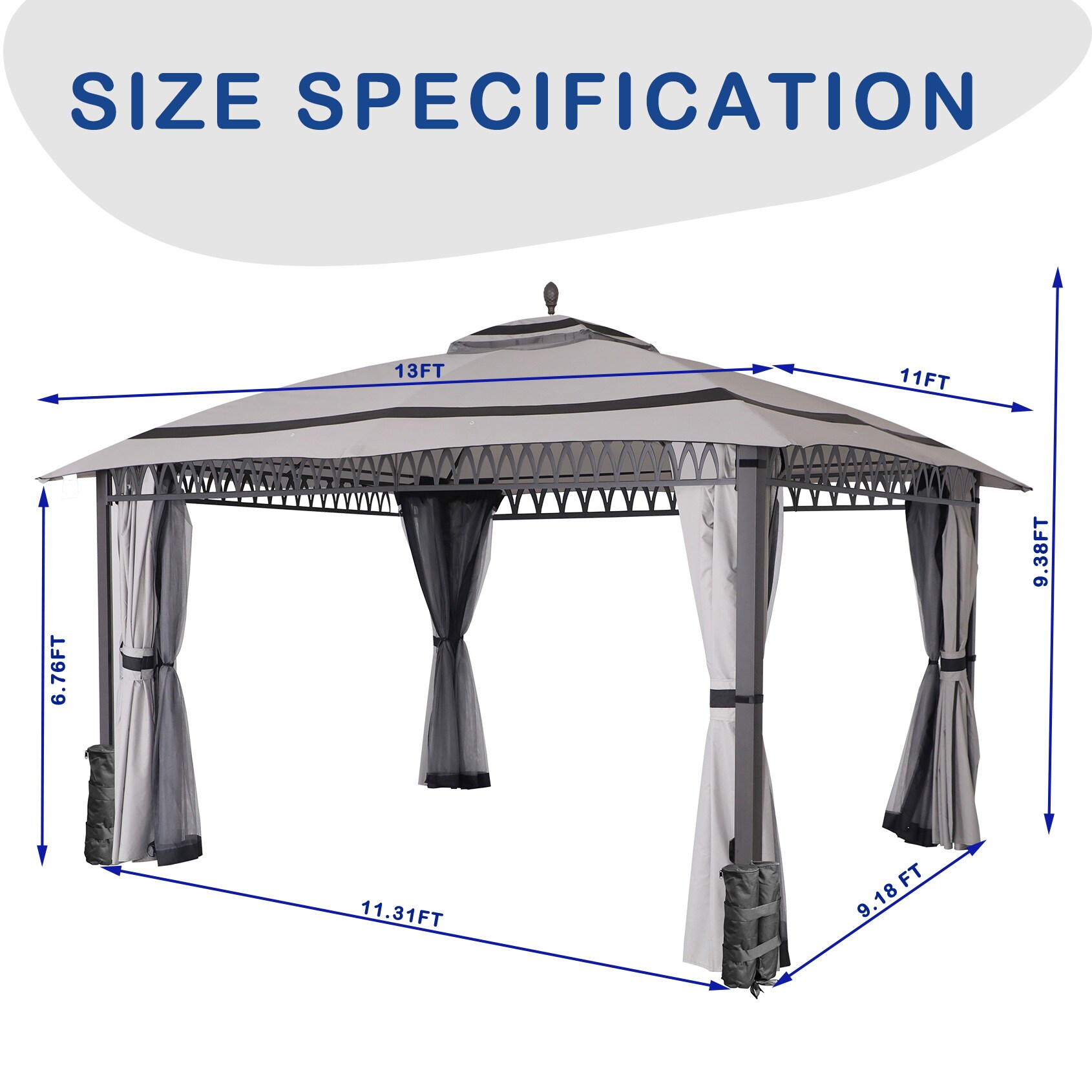 StarEcho AHGUS-CM-D1995B-G Wood-Resin-Gazebos - View #10