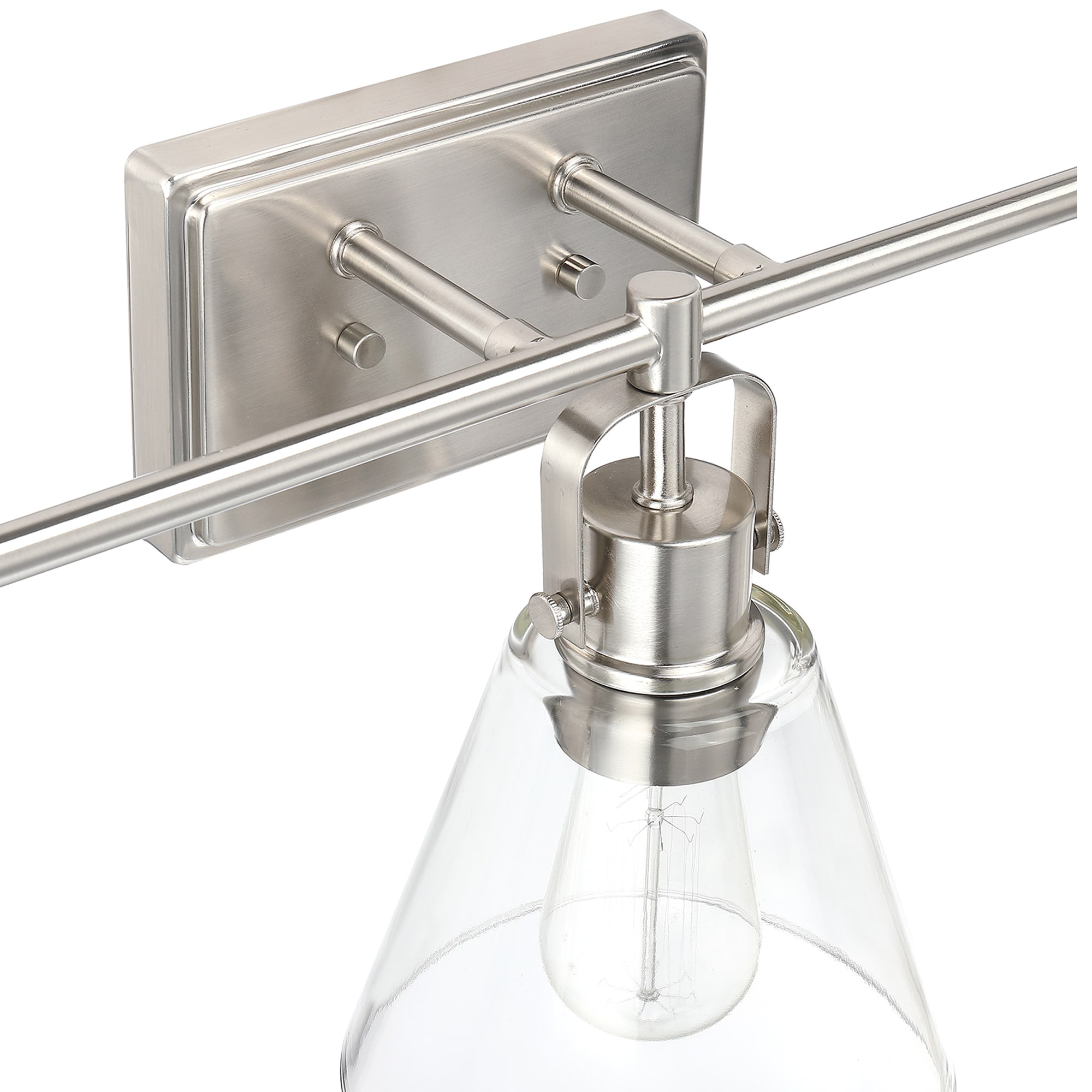 Hukoro 25.4-in 3-Light Brushed Nickel Modern/Contemporary Vanity Light ...