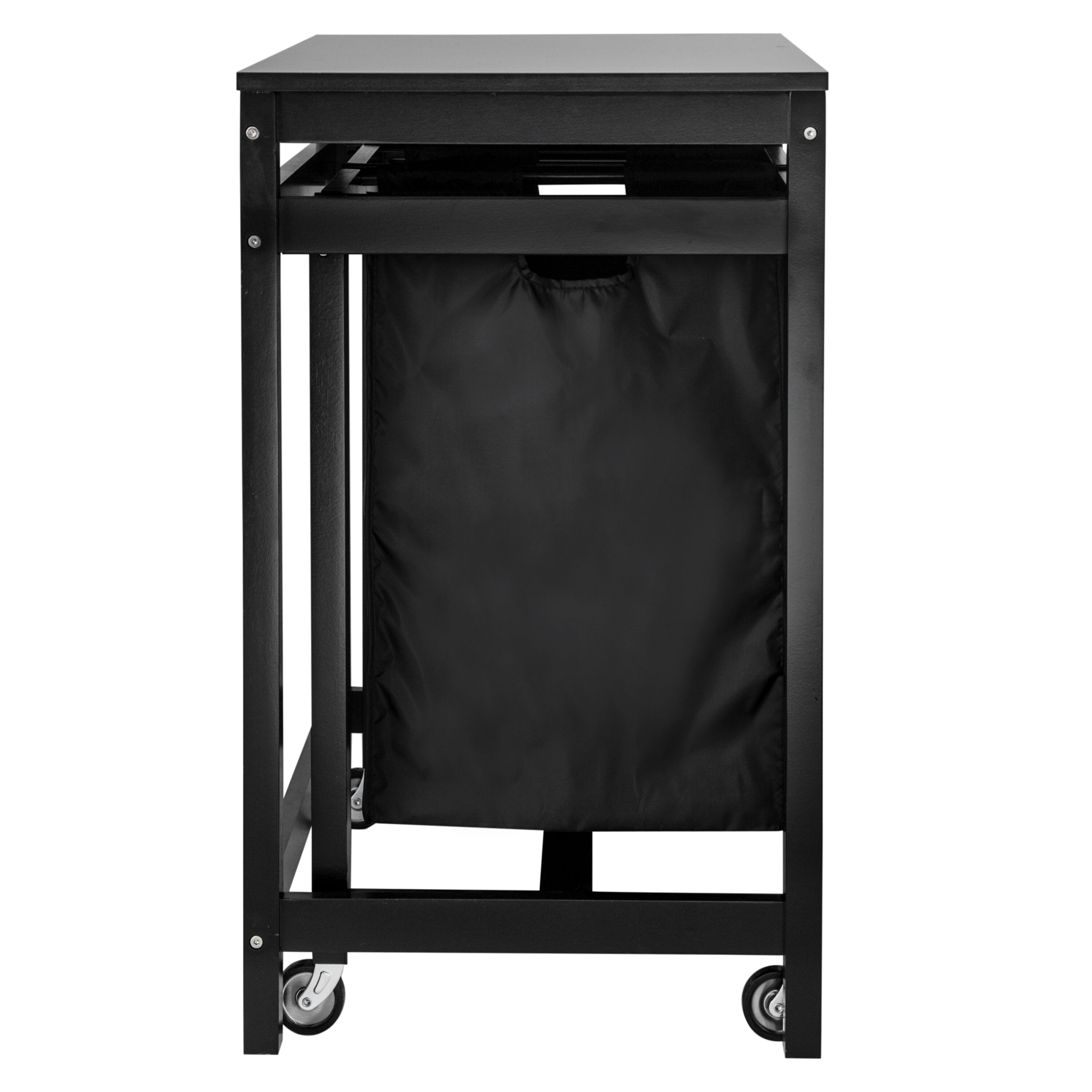 Black Double Sorter Folding Laundry Table with Removable Bags