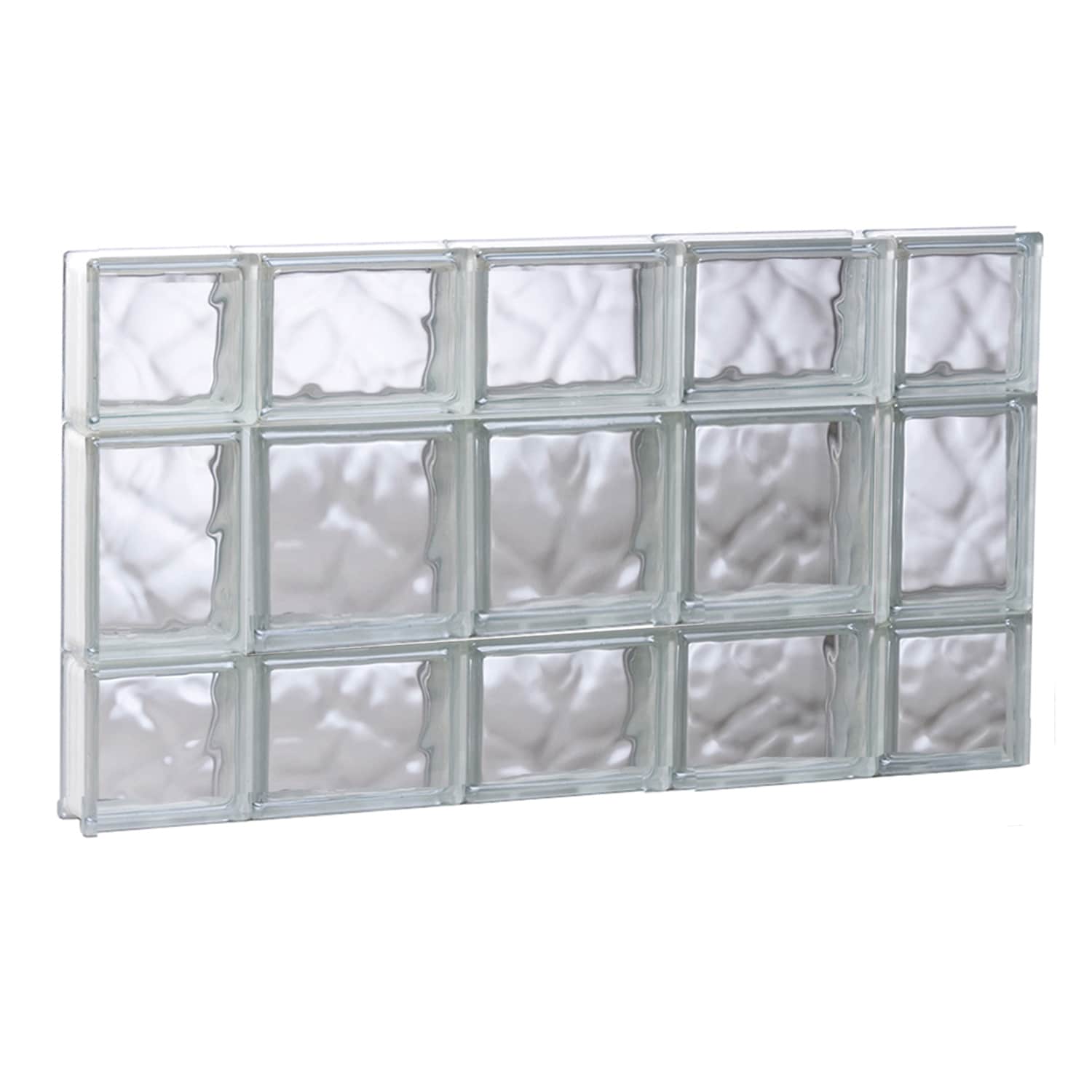 REDI2SET S3620DC Wavy Glass 34-3/4-in x 19-1/4-in Frameless Replacement Glass Block Window