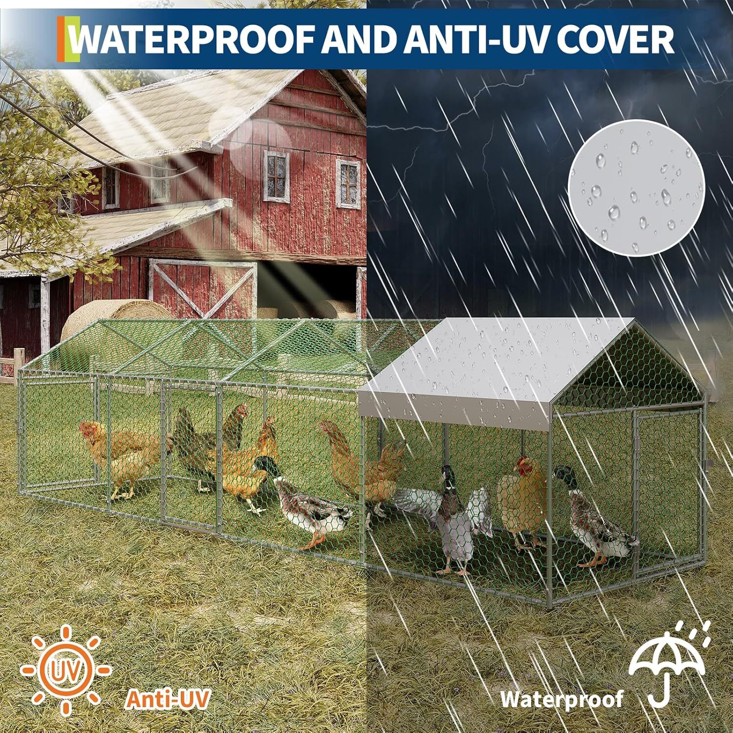 Qeetex GGL-PPG-33EVRBGU Chicken-Coops-Rabbit-Hutches - View #3