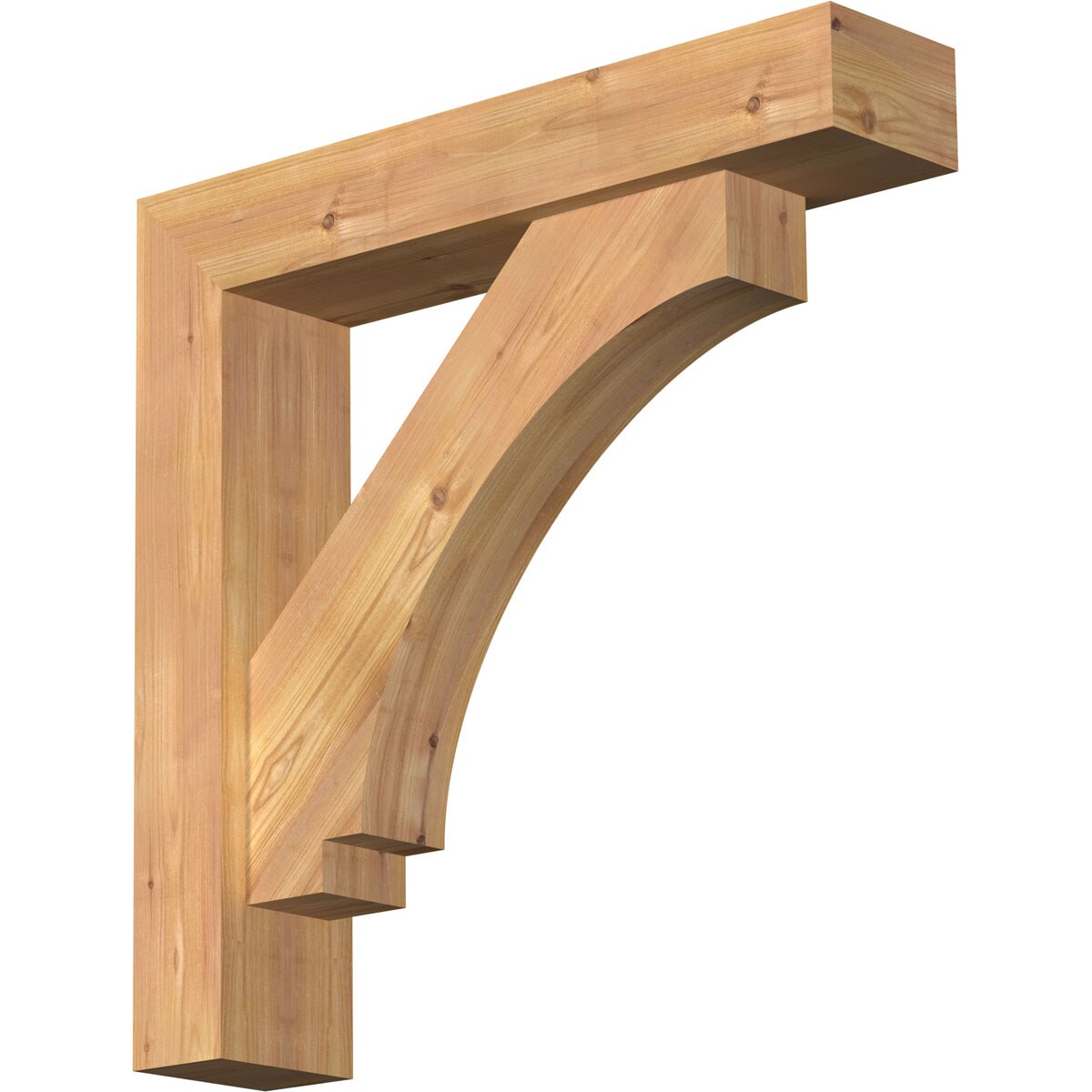 Ekena Millwork 1462749 Imperial Block Smooth Bracket with Offset Brace 5-1/2-in x 26-in x 26-in Western red cedar Brown Wood Standard bracket