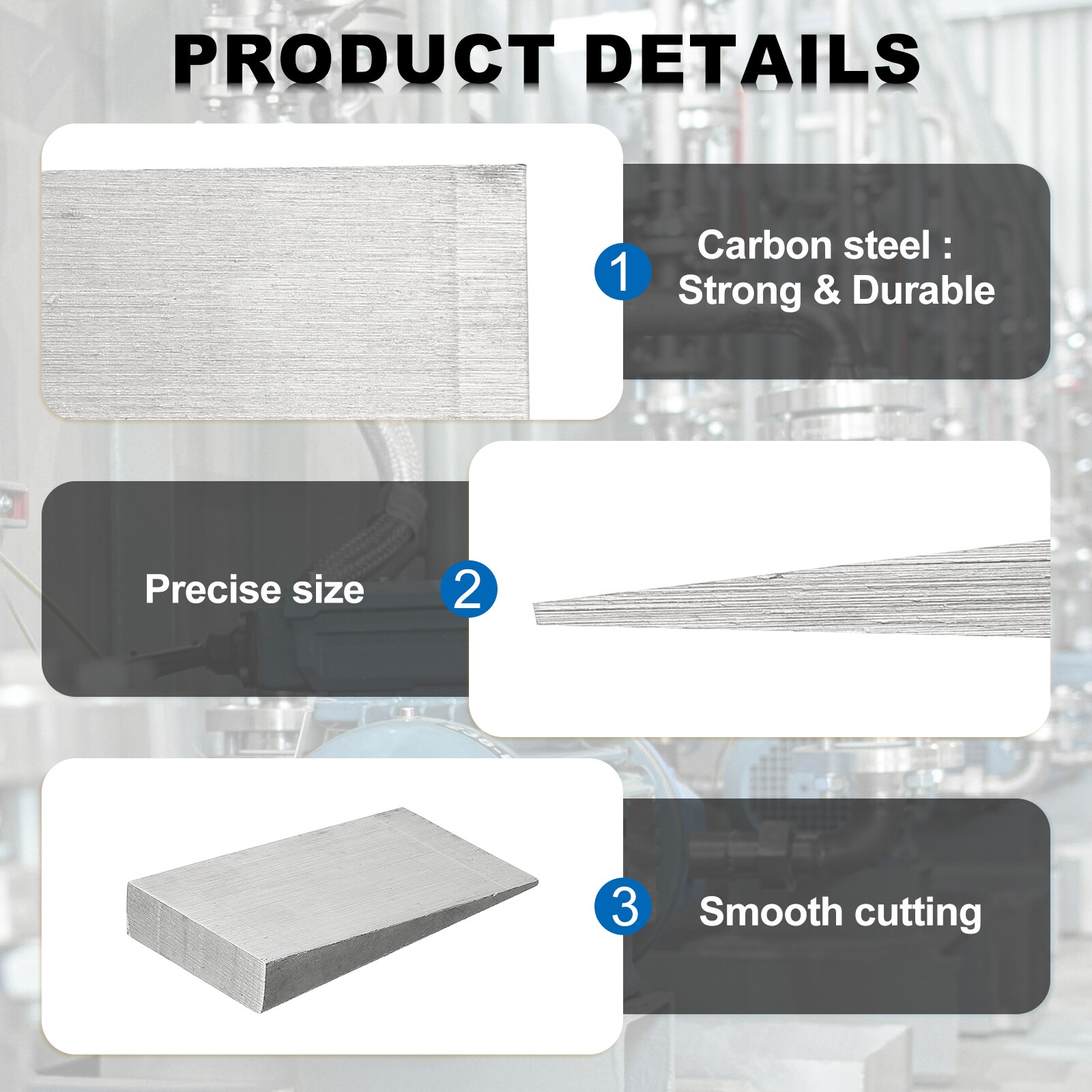 PATIKIL Metal Wedge 4x2x0.6inch Carbon Steel Wedge Shims Triangle ...