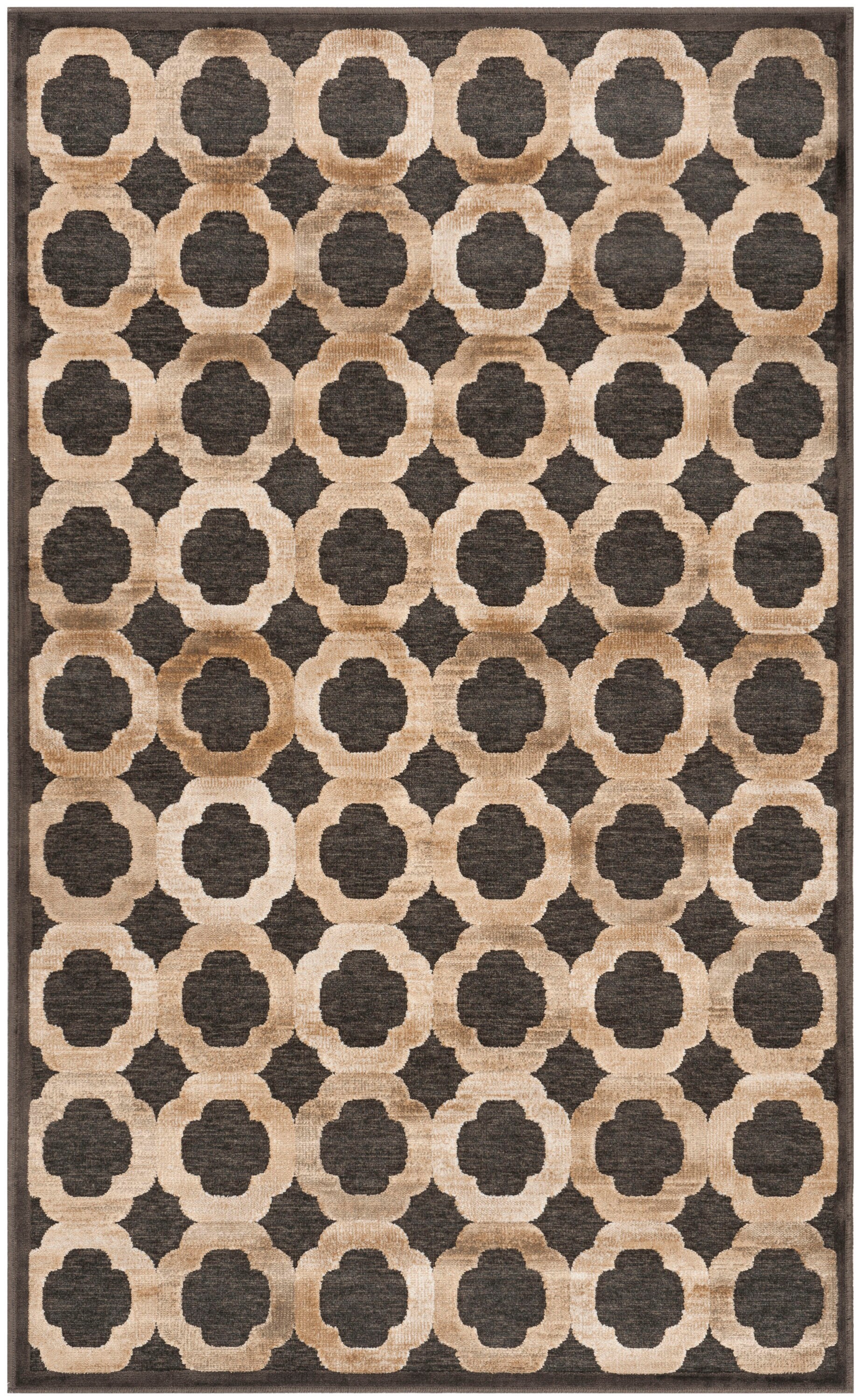 Handcrafted Reversible Gray Geometric Wool-Blend 39" Area Rug