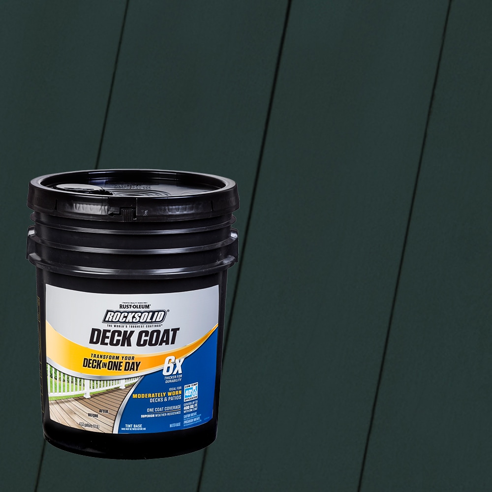 Rust-Oleum 319687T RockSolid 6X Deck Coat Pre-Tinted Charleston Green Solid Exterior Wood Stain and Sealer in One ( 5-gallon )