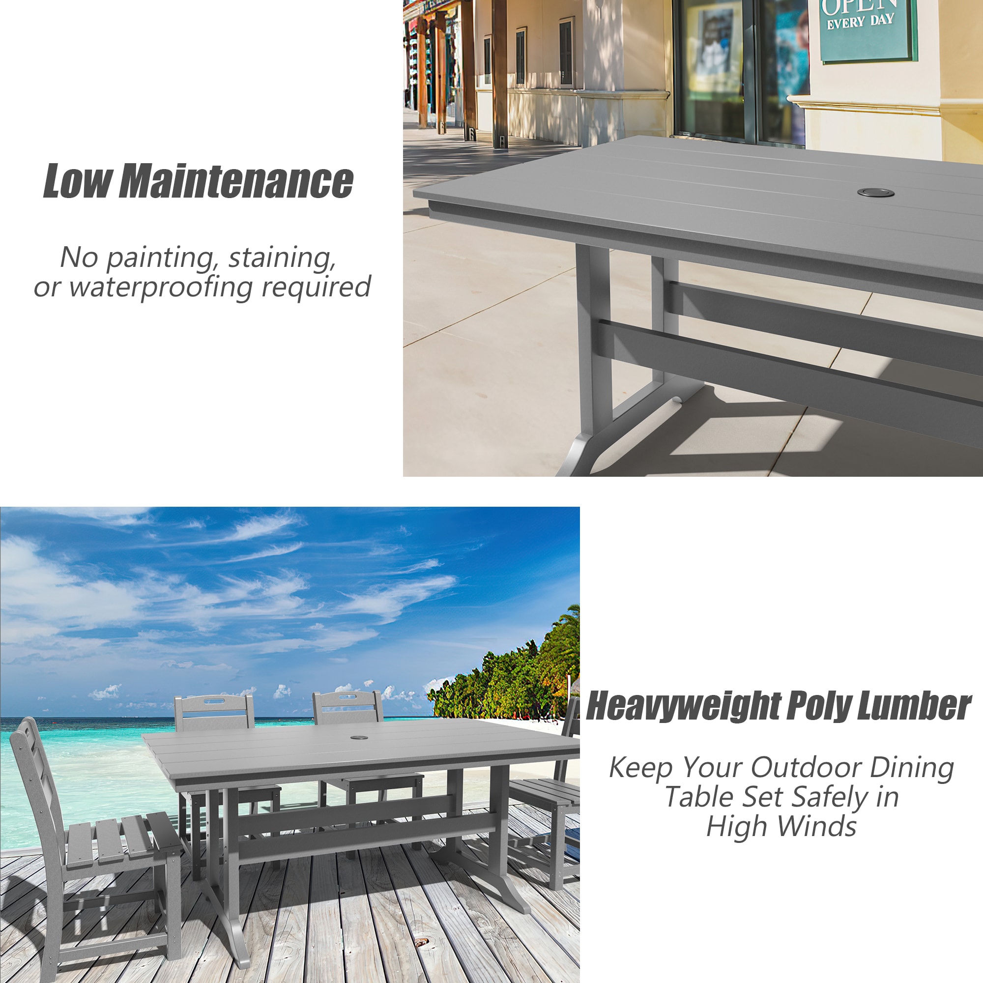 Poly furniture DT-HE02-GR Patio-Tables - View #4