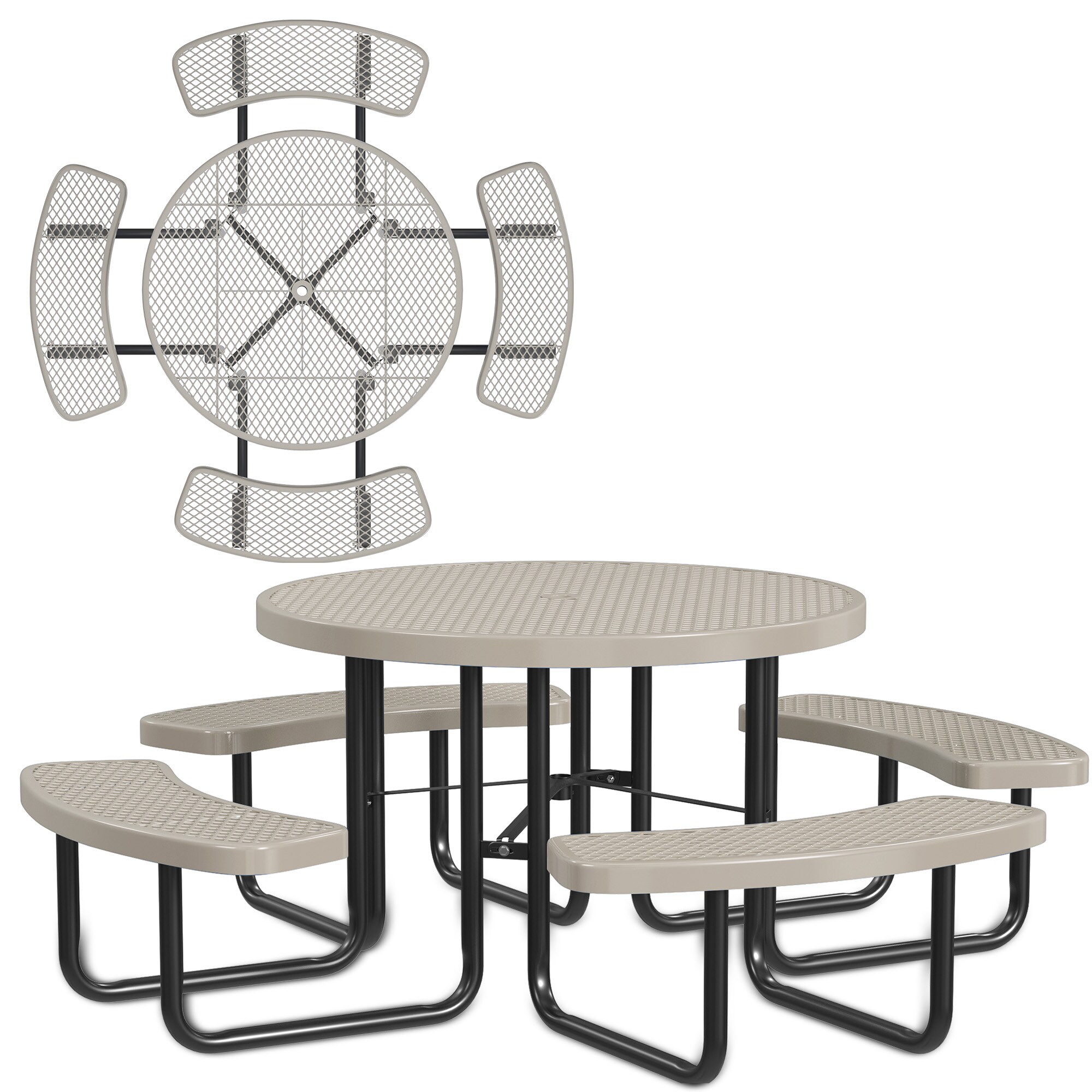 LeisureCraft T46ROP-BEIGE Picnic-Tables - View #2