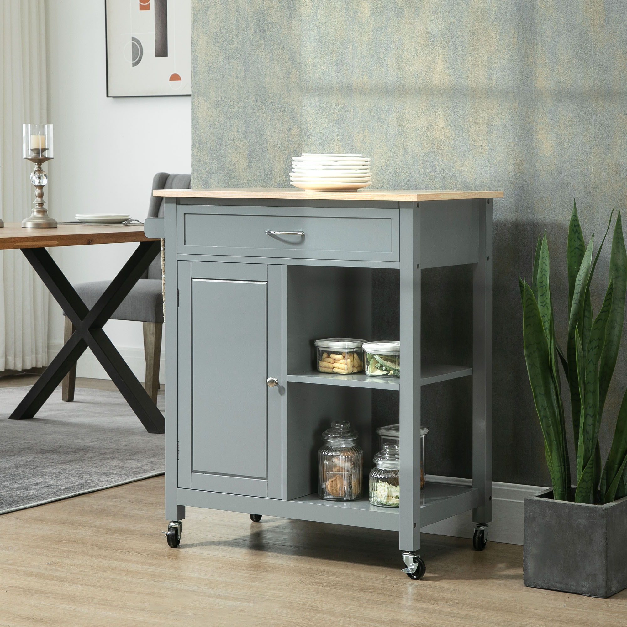 HomCom 801-214V80GY Kitchen-Furniture - View #2