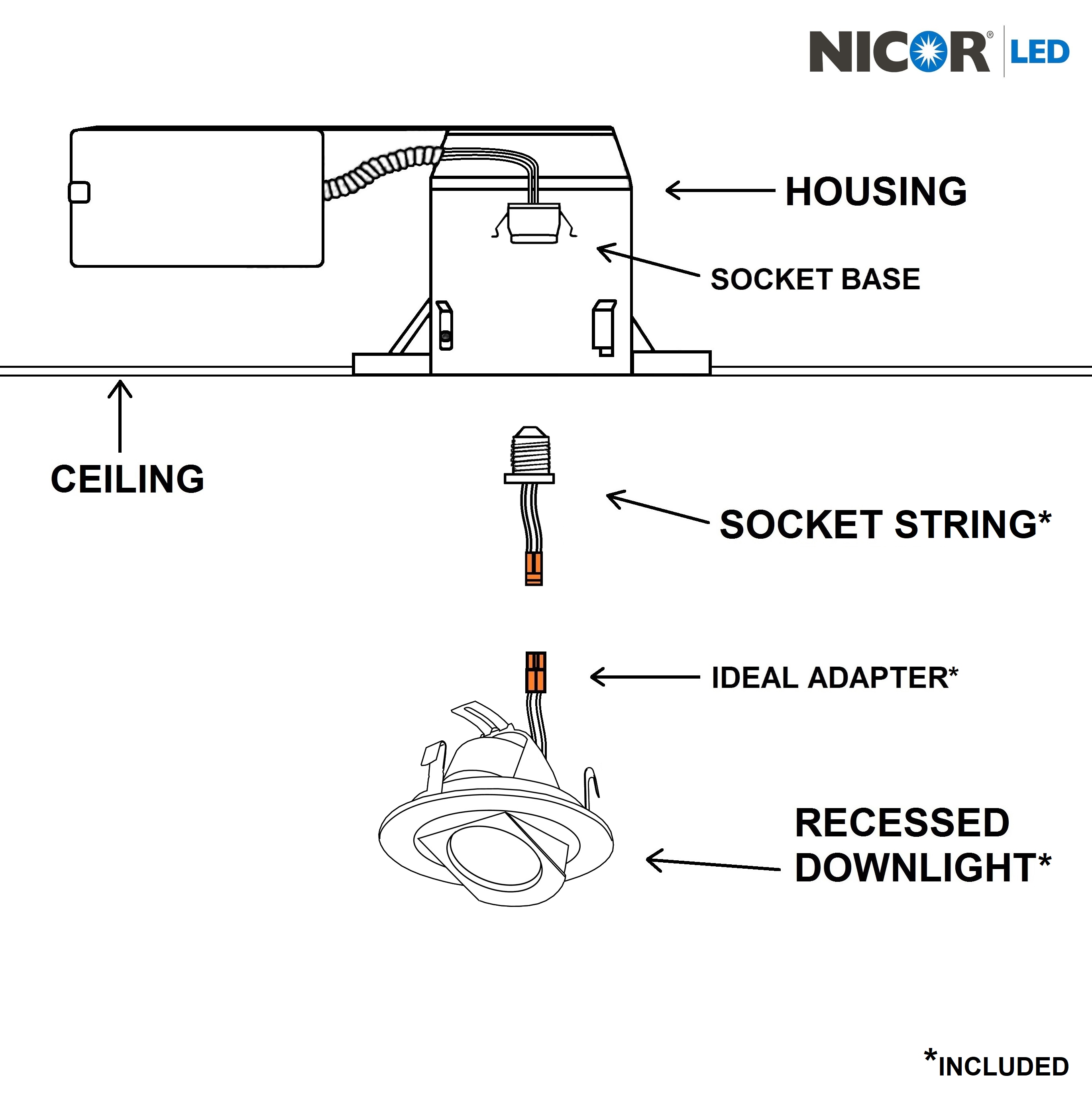 Nicor Lighting DLR4-R-10-120-3K-WH Led-Retrofit-Downlight - View #10