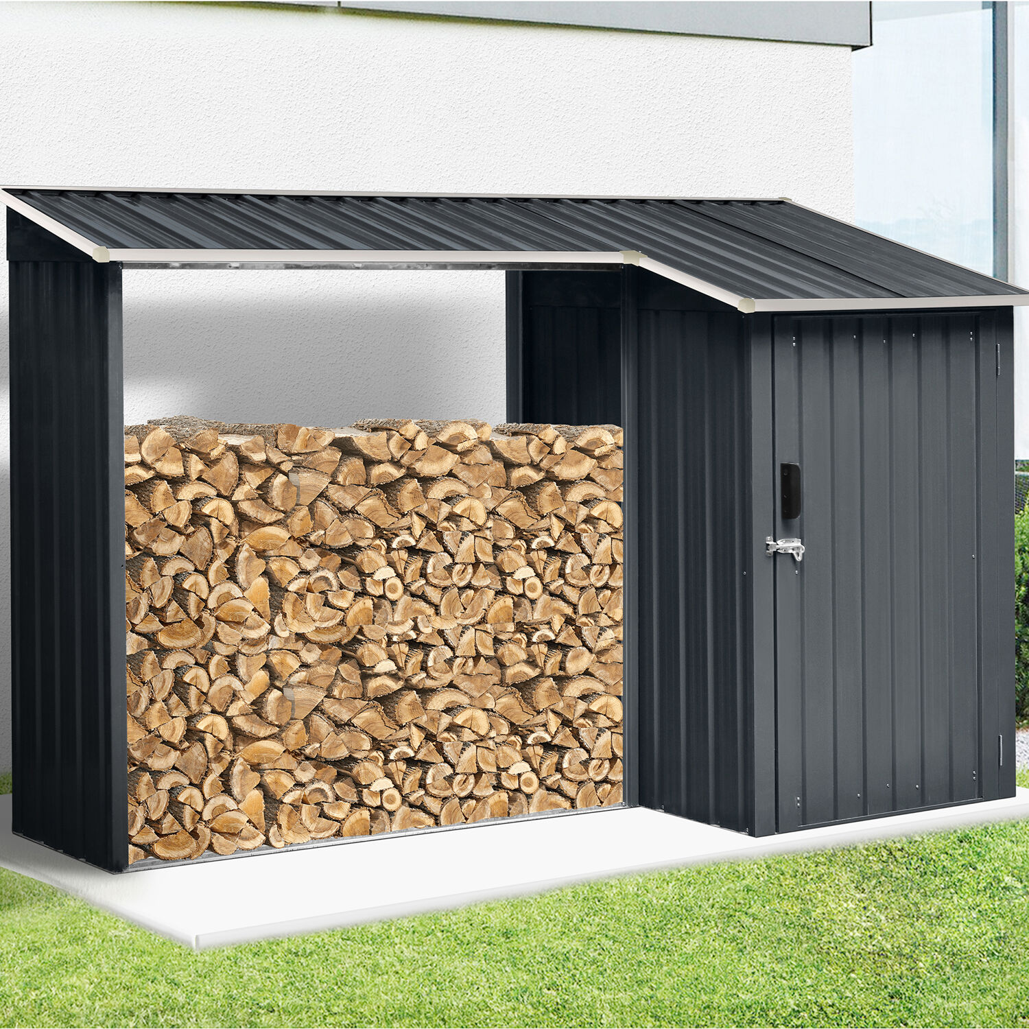 Hanover HANMLTIWDSHD-GRY Metal-Storage-Buildings-Sheds - View #4