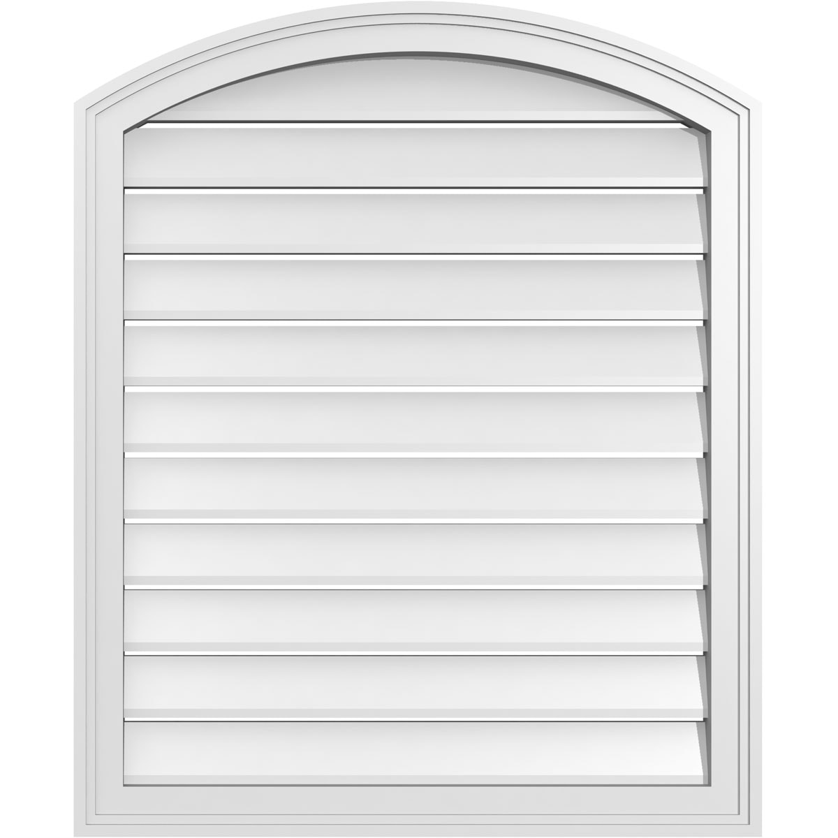 Ekena Millwork GVPAR28X3402SF 28-Inches x 34-Inches Off-white Round top PVC Gable Louver Vent