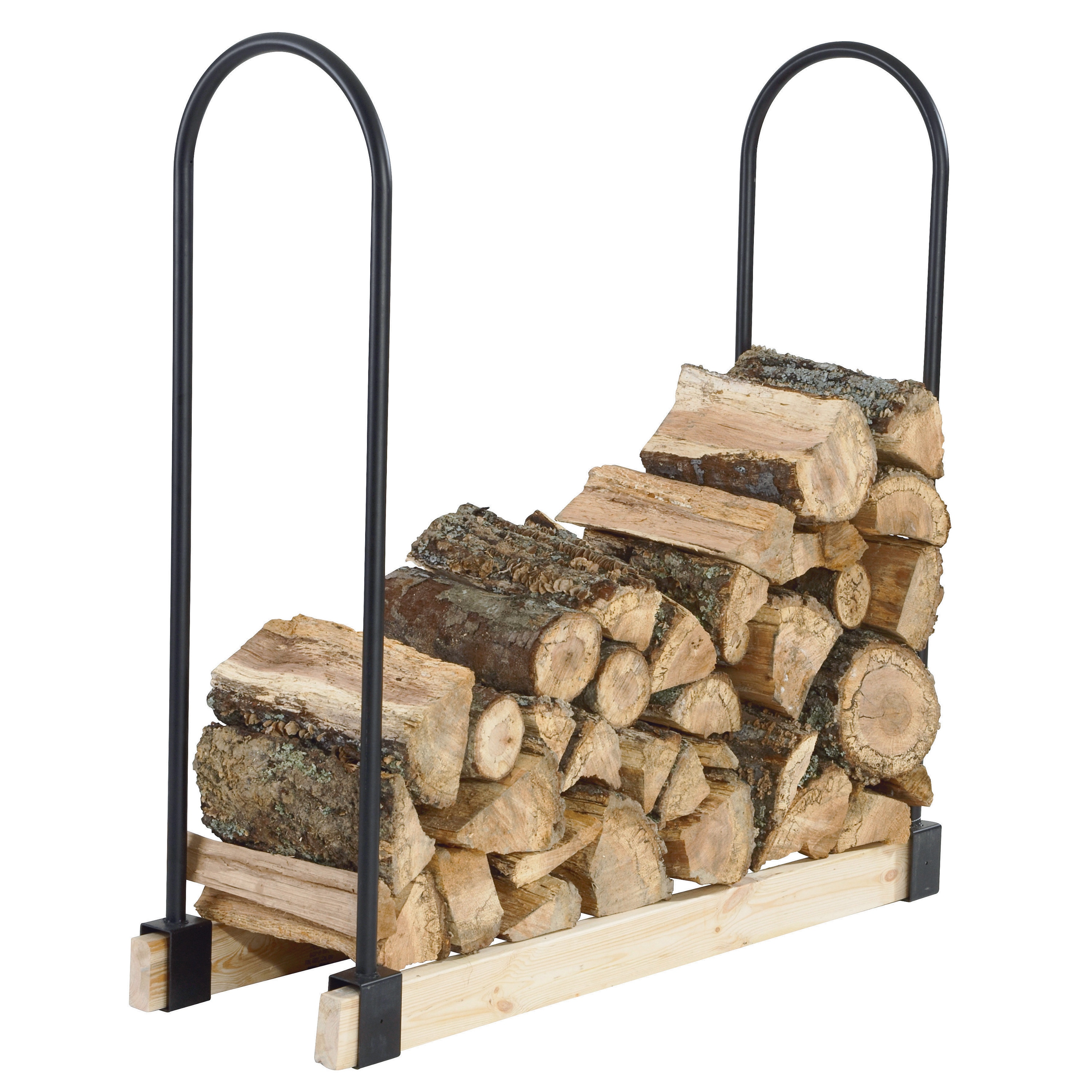 Outdoor Firewood Log Rack Bracket Kit Fireplace Wood Storage Holder