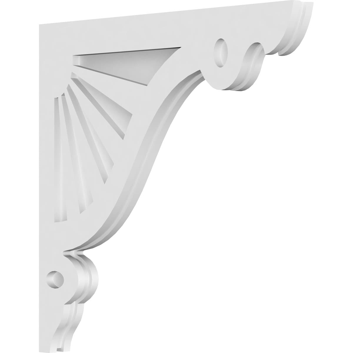Ekena Millwork CORP01X22X22MA 1.875-in x 22-in x 22-in Marshall Unfinished White PVC Paintable Corbel