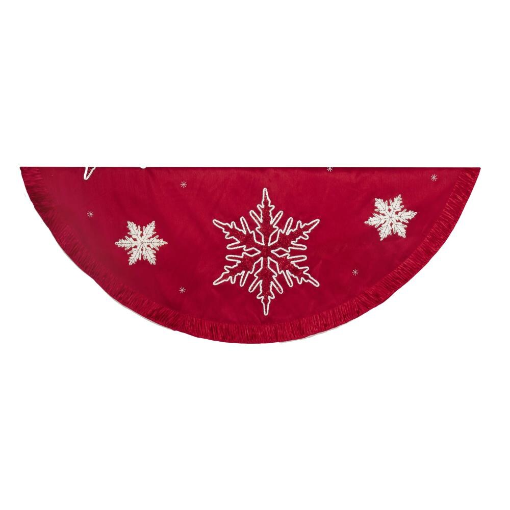Kurt S. Adler Traditional Red Christmas Tree Skirt - 60 Inch Round ...