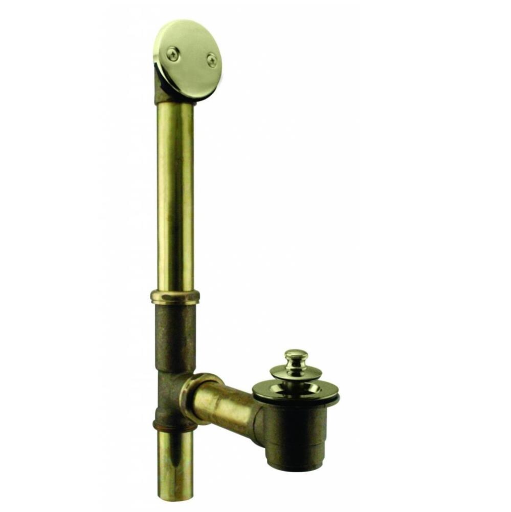 WESTBRASS D321-20G-01 Bath Waste and Overflow Twist and Close- 14" Make-up, 20 Ga. Tubing In Polished Brass