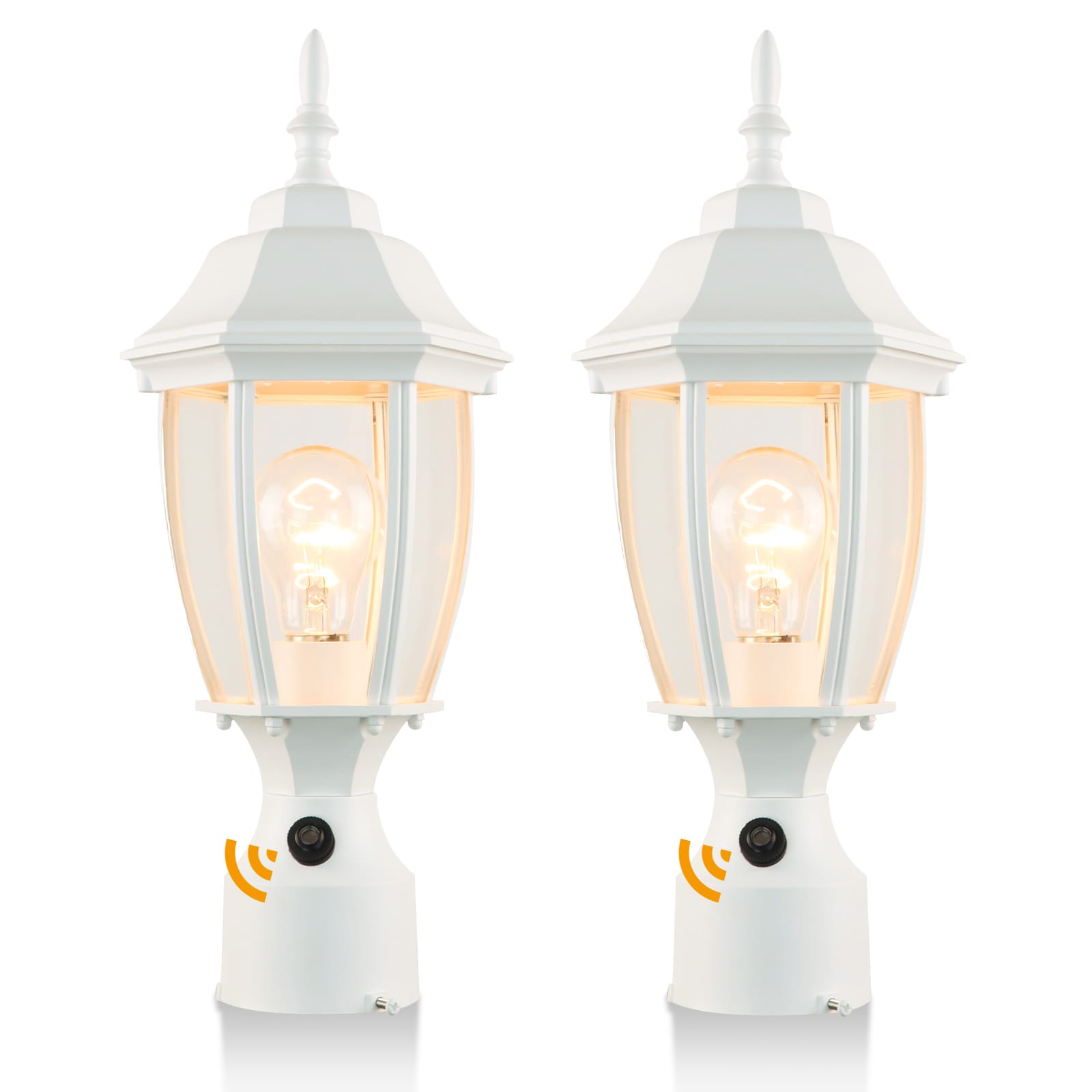 LTMATE LSWL056B-WH JAZAVA 16.25-in H White Hardwired LED Incandescent Post light