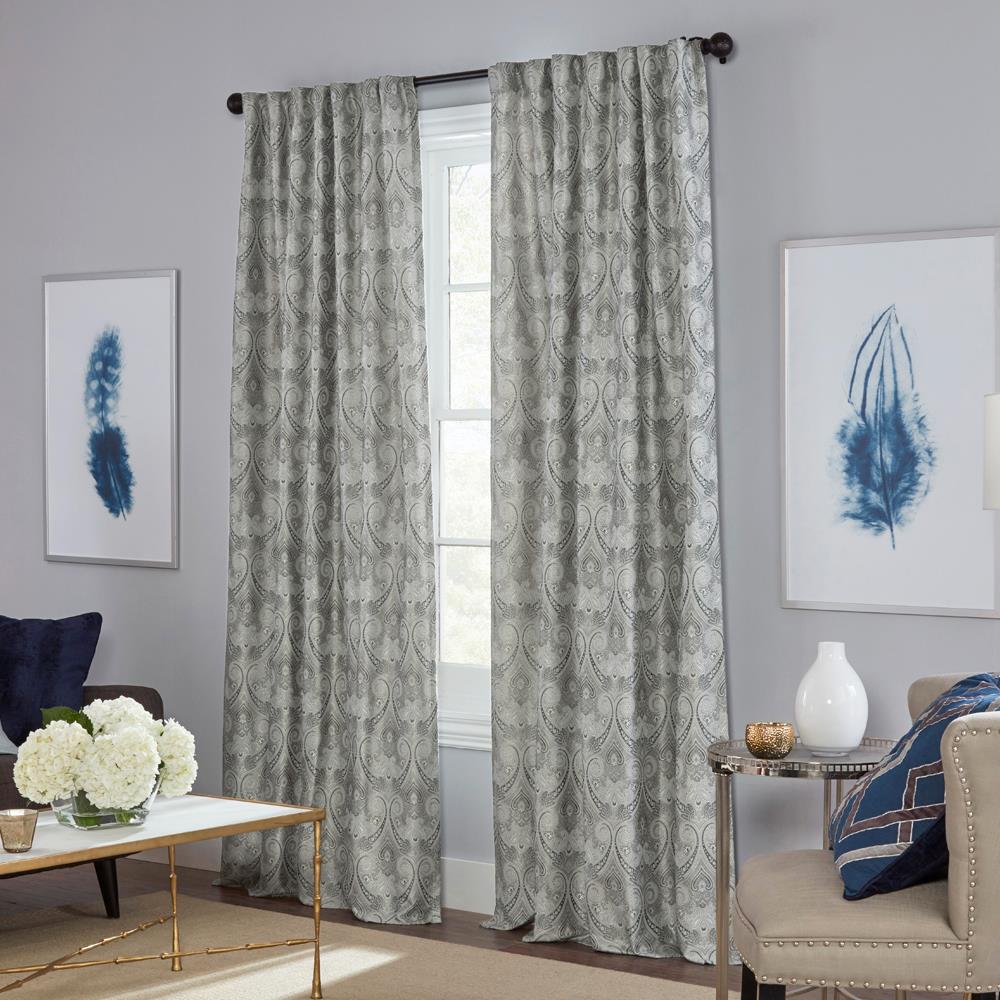allen + roth 1636622 84-in Coal Room darkening Standard lined Rod pocket Single curtain panel