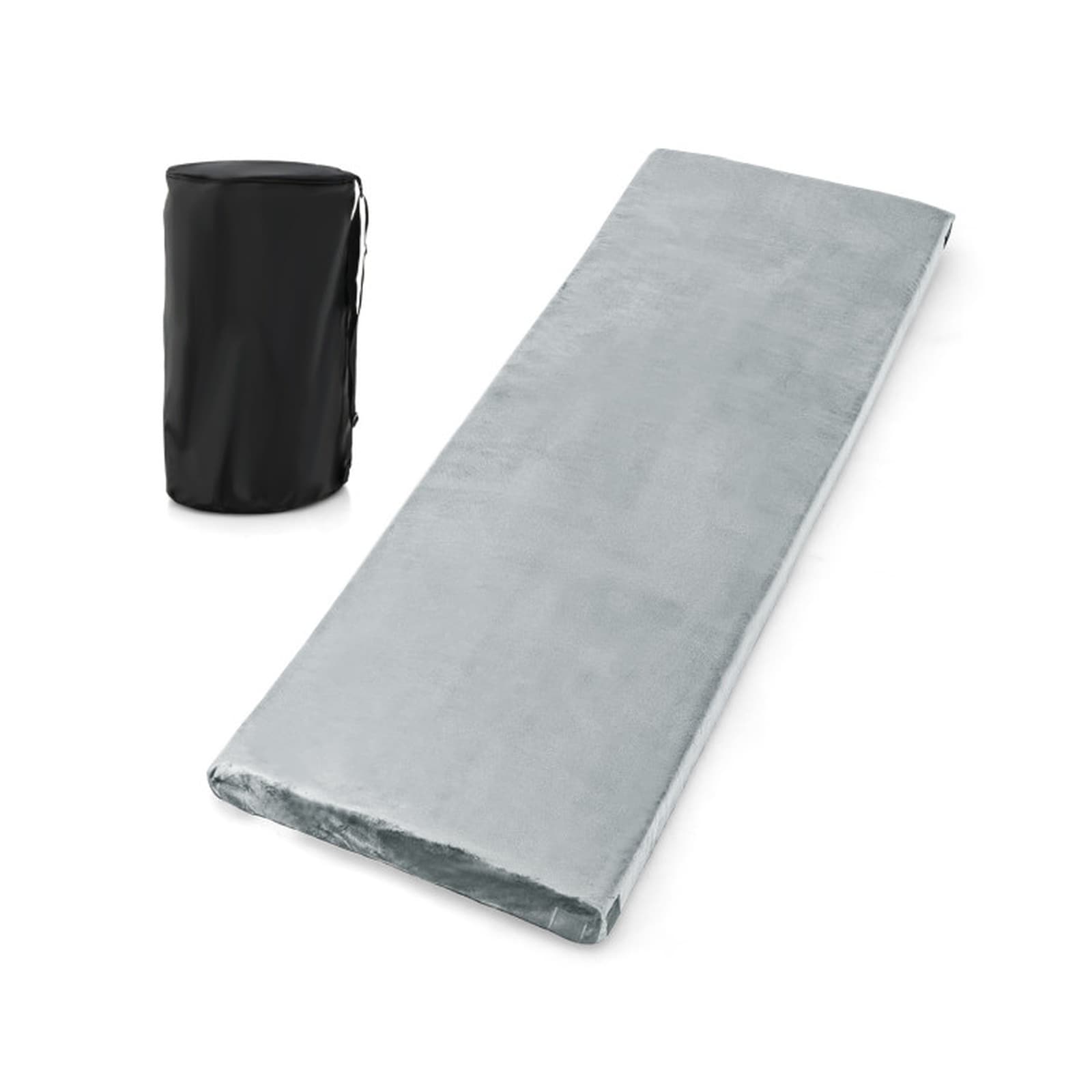 SUGIFT 72-in Portable Camping Mattress Sleeping Pad with Memory Foam Machine-Washable Flannel Cover Carrying Bag and Non-Slip Bottom 2.5-in Thick Connectable Gray for Camping Hiking Picnic Travel Guest Bed Play Mat Indoor and Outdoor Use