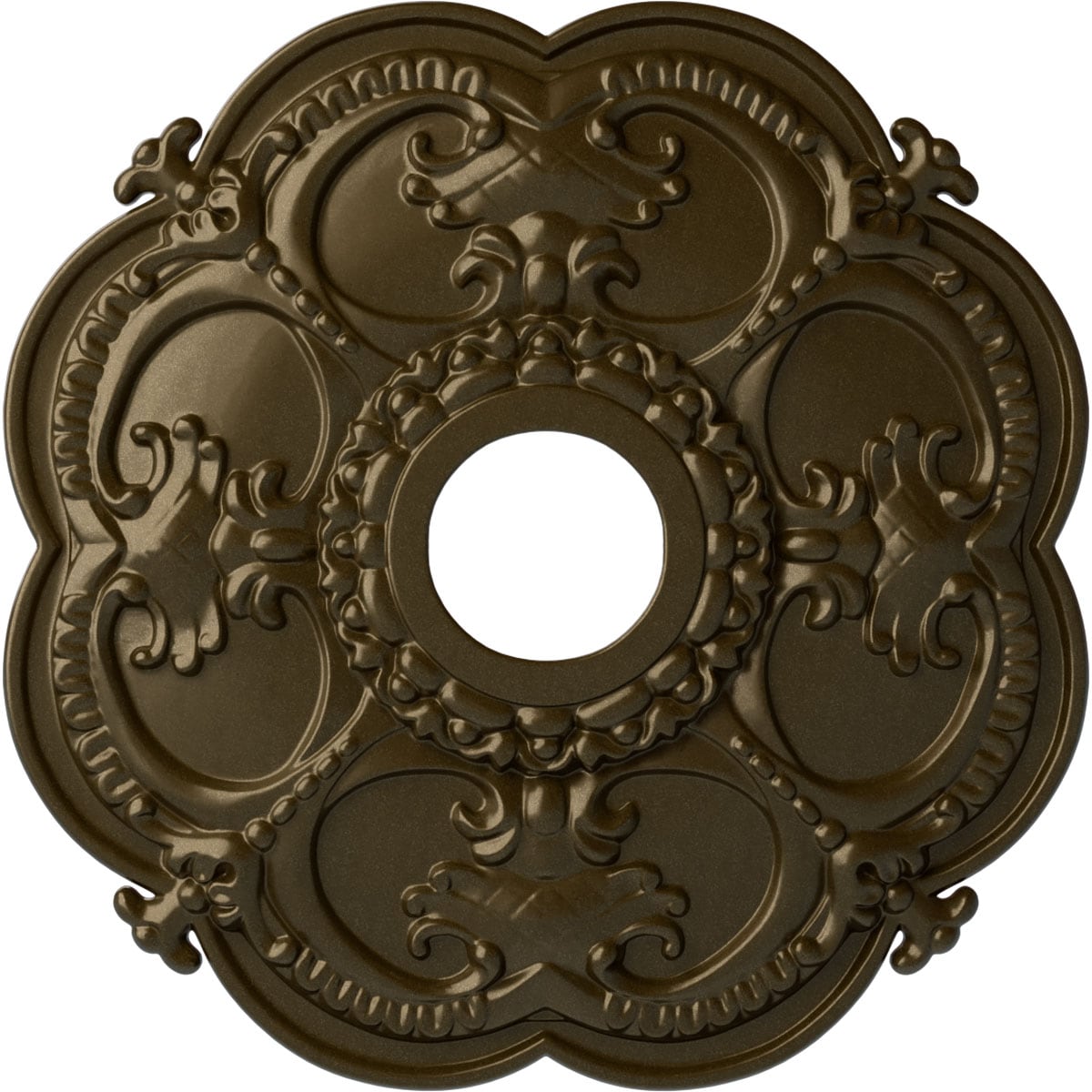 Ekena Millwork CM17ROBRS Rotherham 18-in W x 18-in L Painted Brass Polyurethane Whole Ceiling Medallion