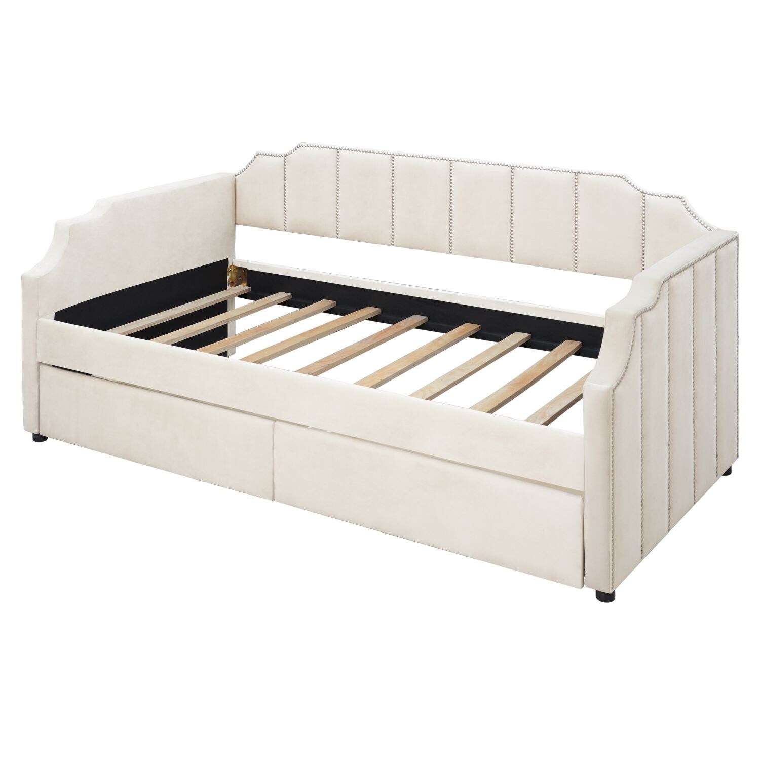 JASMODER Beige Twin Composite Platform Bed at Lowes.com