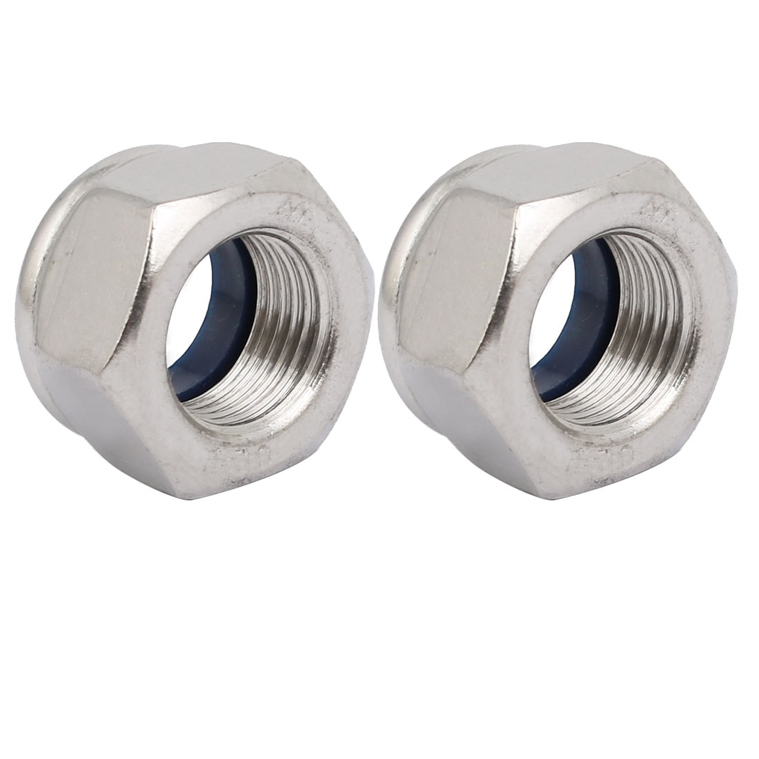 Unique Bargains 2pcs M16 x 1.5mm Pitch Metric Fine Thread 304 Stainless Steel Hex Lock Nuts #S25072800UX9275