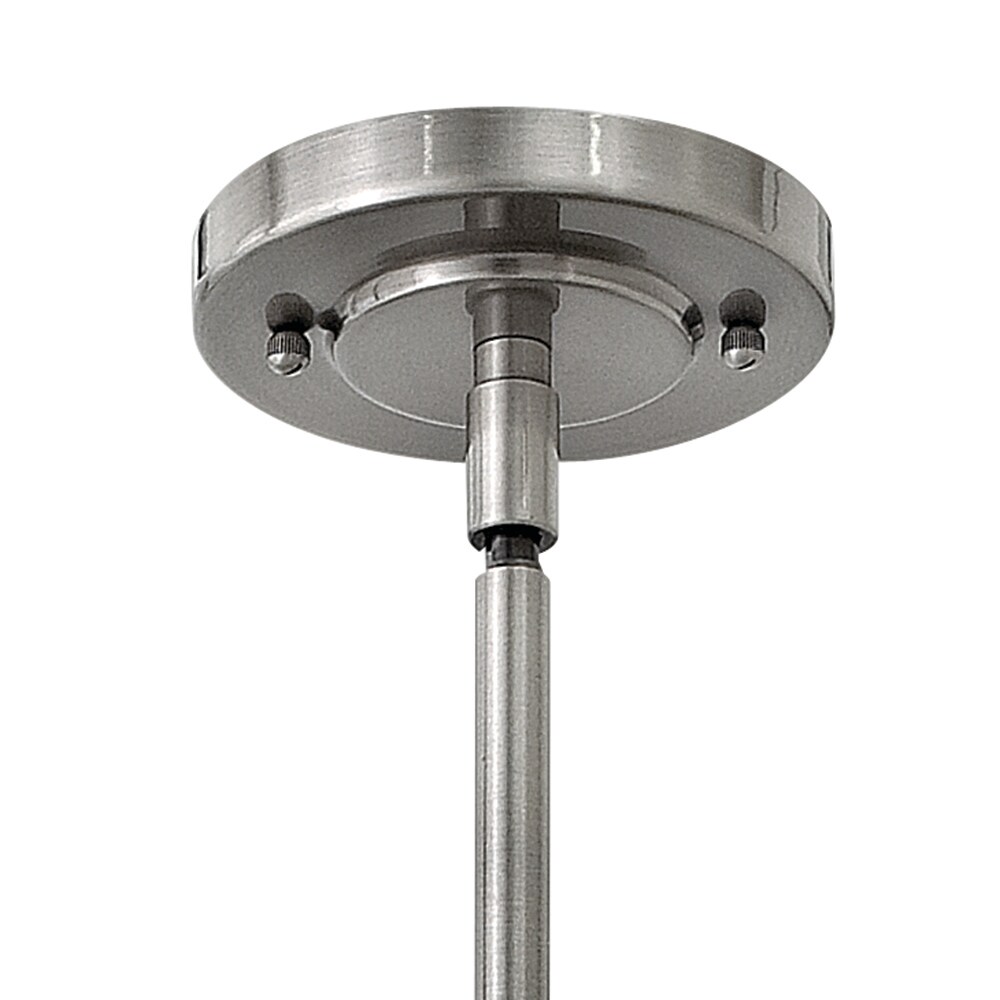 Aged Zinc Glass and Nickel Pendant Light