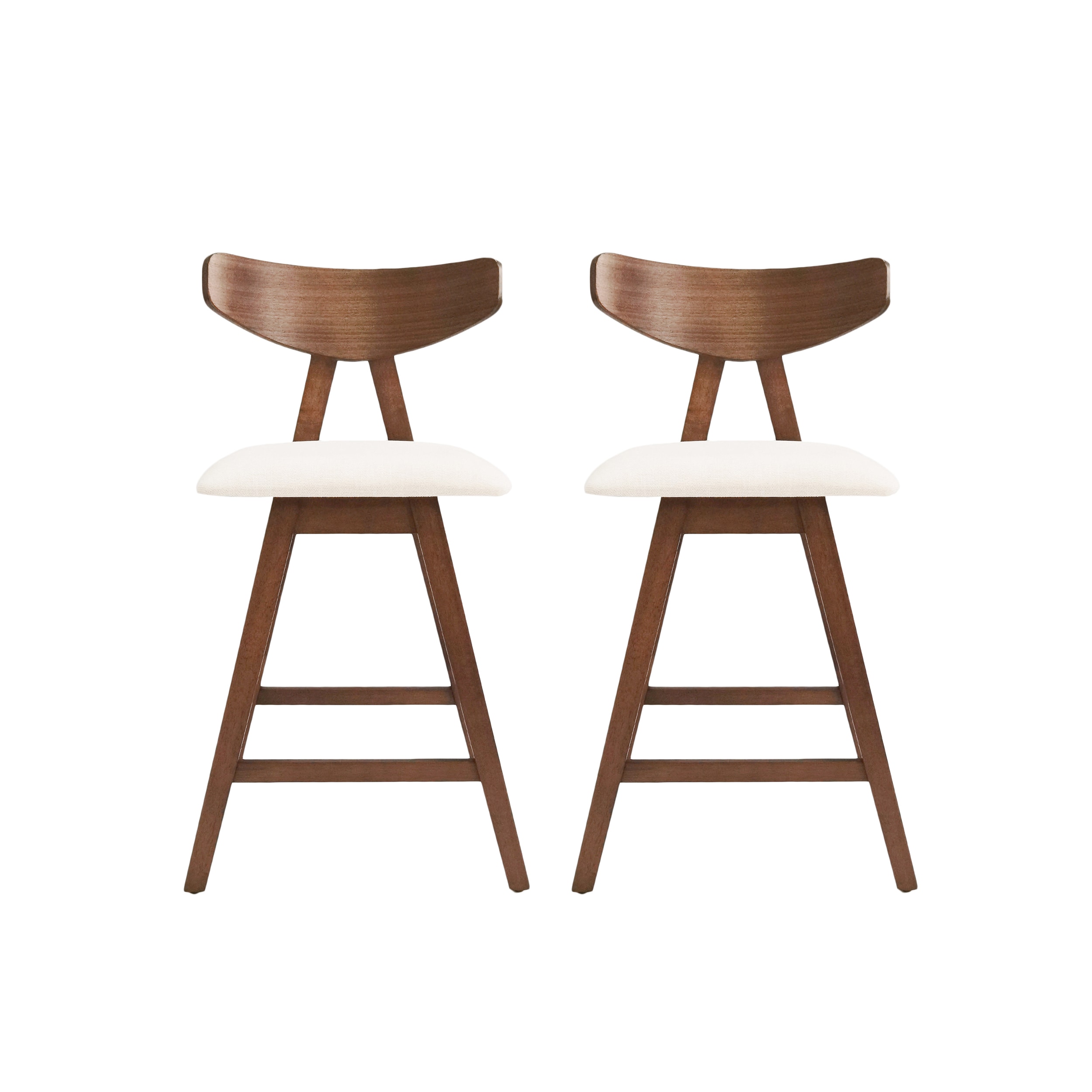 Best Selling Home Decor 316493 Set of 2 Beige 25-in H Counter height (24-in to 27-in) Square Seat Upholstered Wood Back Bar Stool Back