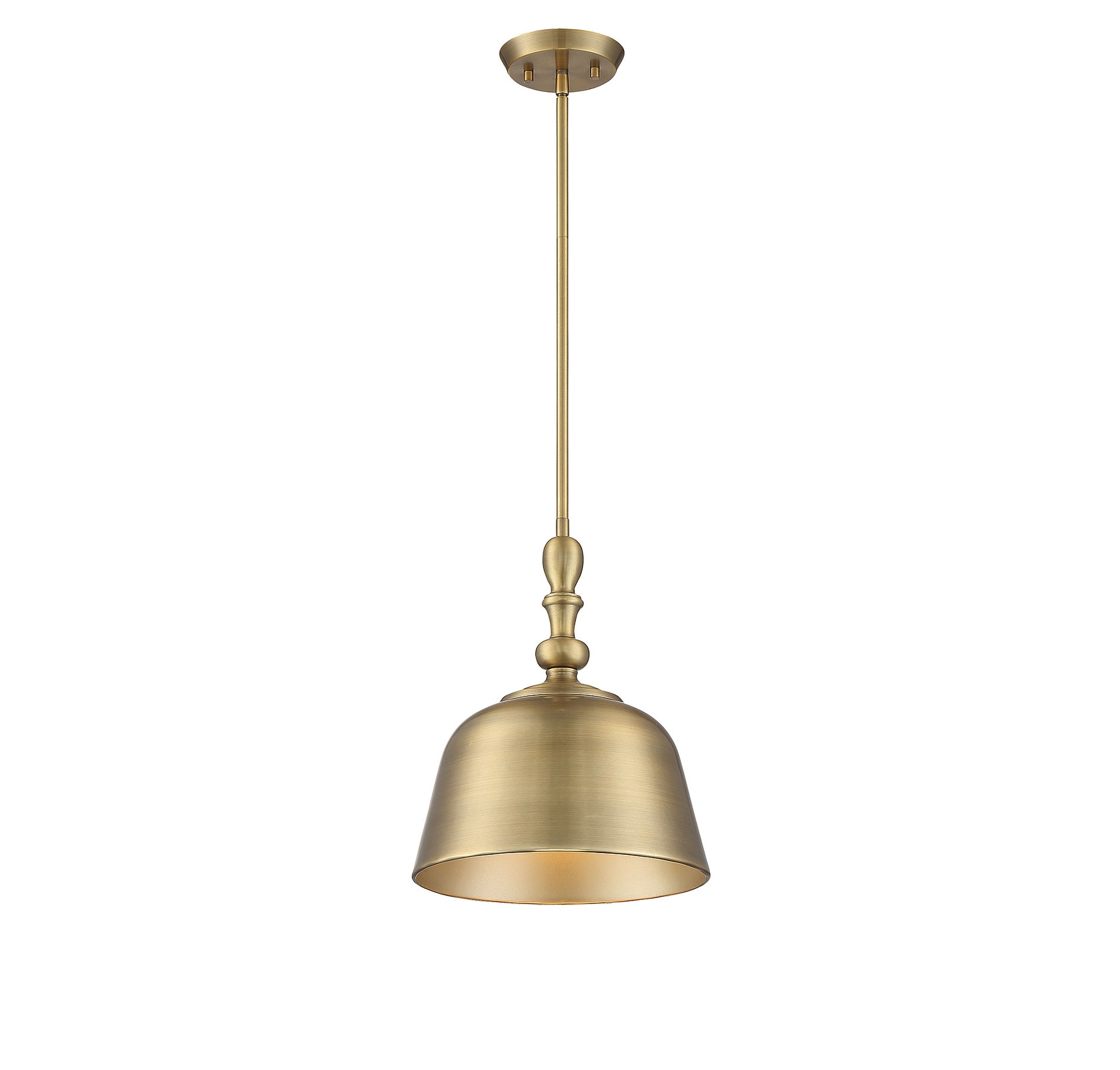 Savoy House Essentials 7-3751-1-322 Berg Warm Brass Transitional Bell Medium Hanging Pendant light