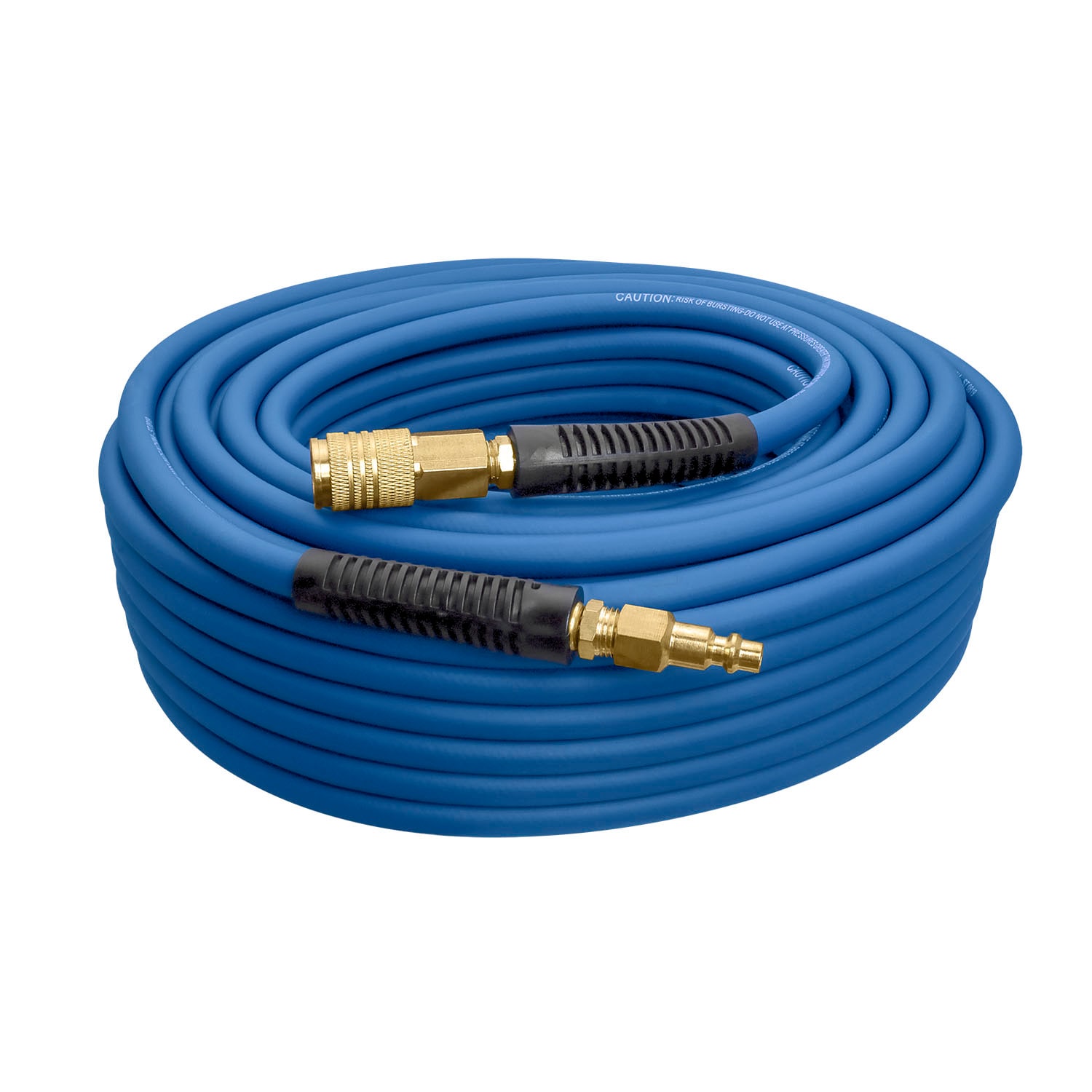 Rubber Hybrid Air Hose with Fittings Lightweight Kink-Resistant Compressed Air Hose with Solid Brass Couplings Estwing E1450PVCR 1/4 x 50 PVC Blue and Yellow 