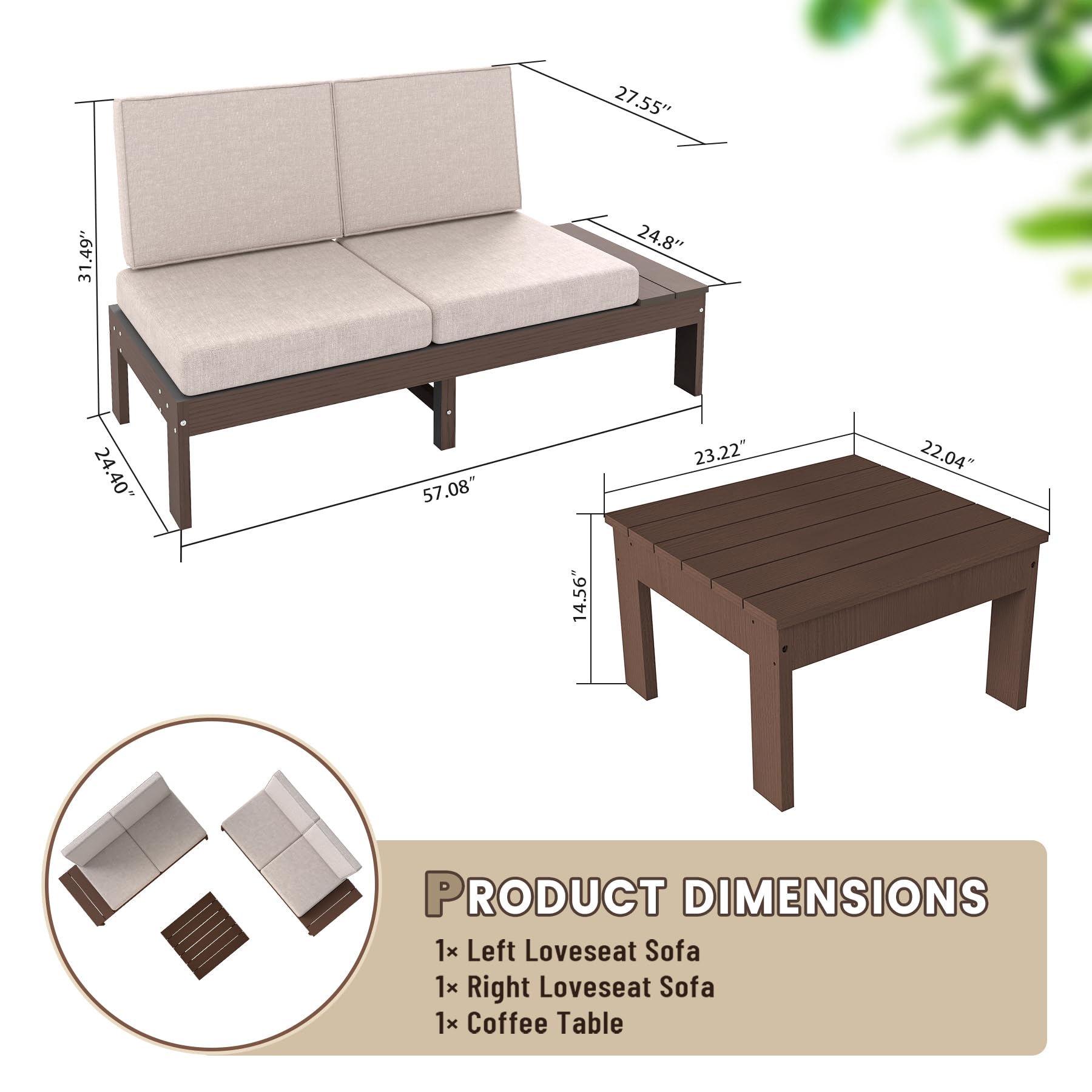 Tenleaf PATIO-126-1 Patio-Conversation-Sets - View #4