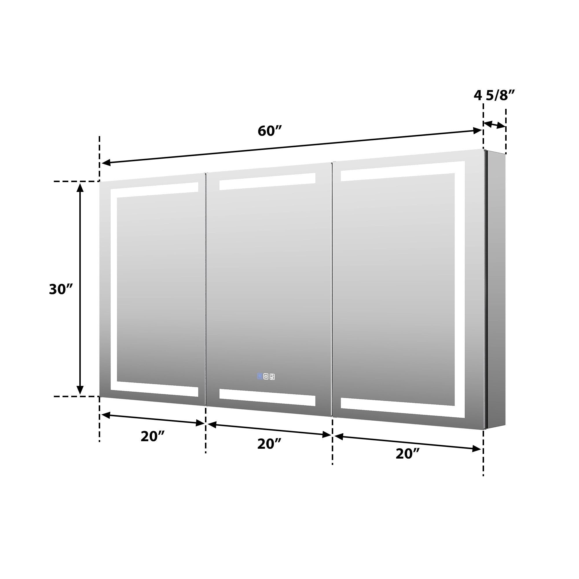 WELLFOR EX-UNBV36GR Bathroom-Medicine-Cabinets - View #19