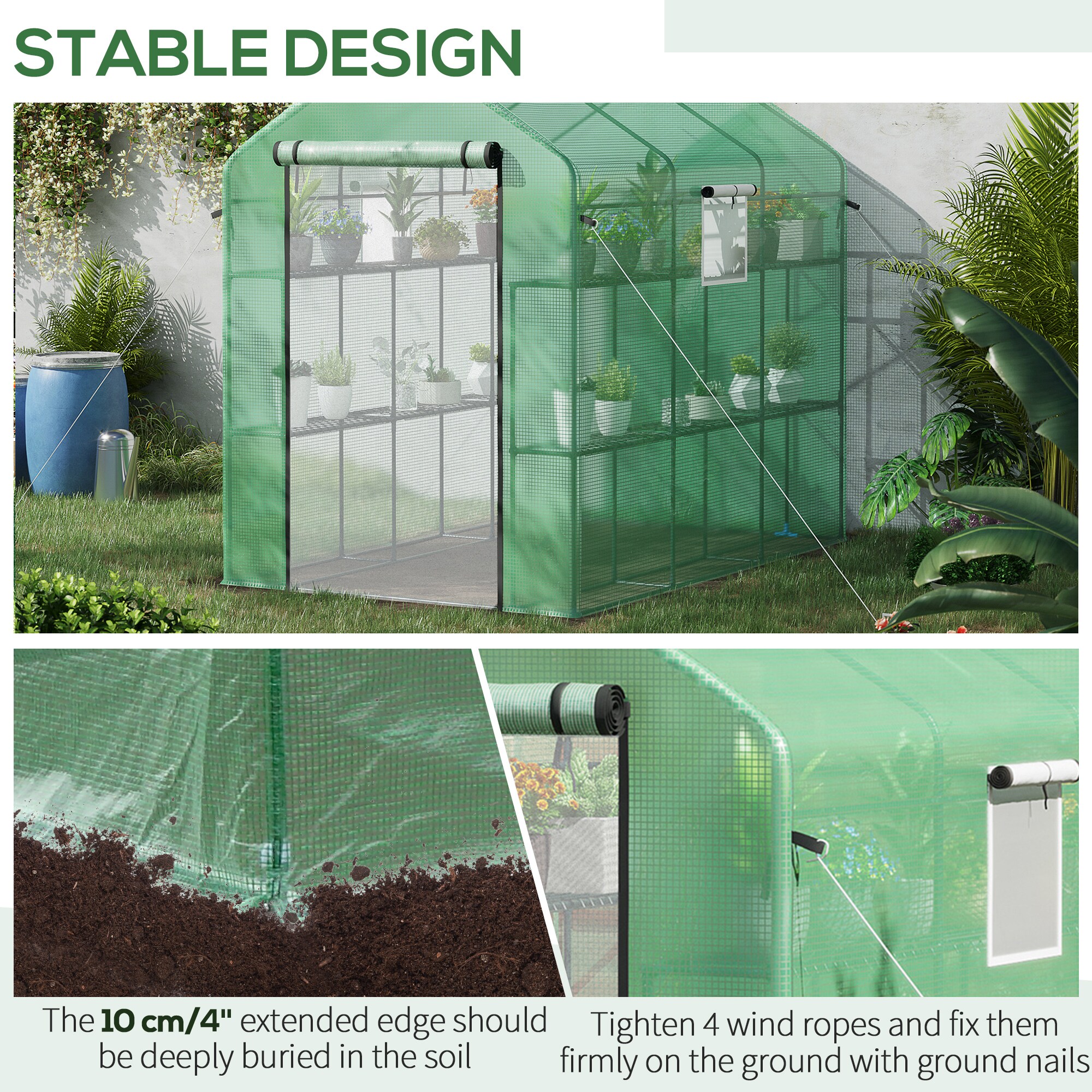 Outsunny 845-411V00GN greenhouses - View #7