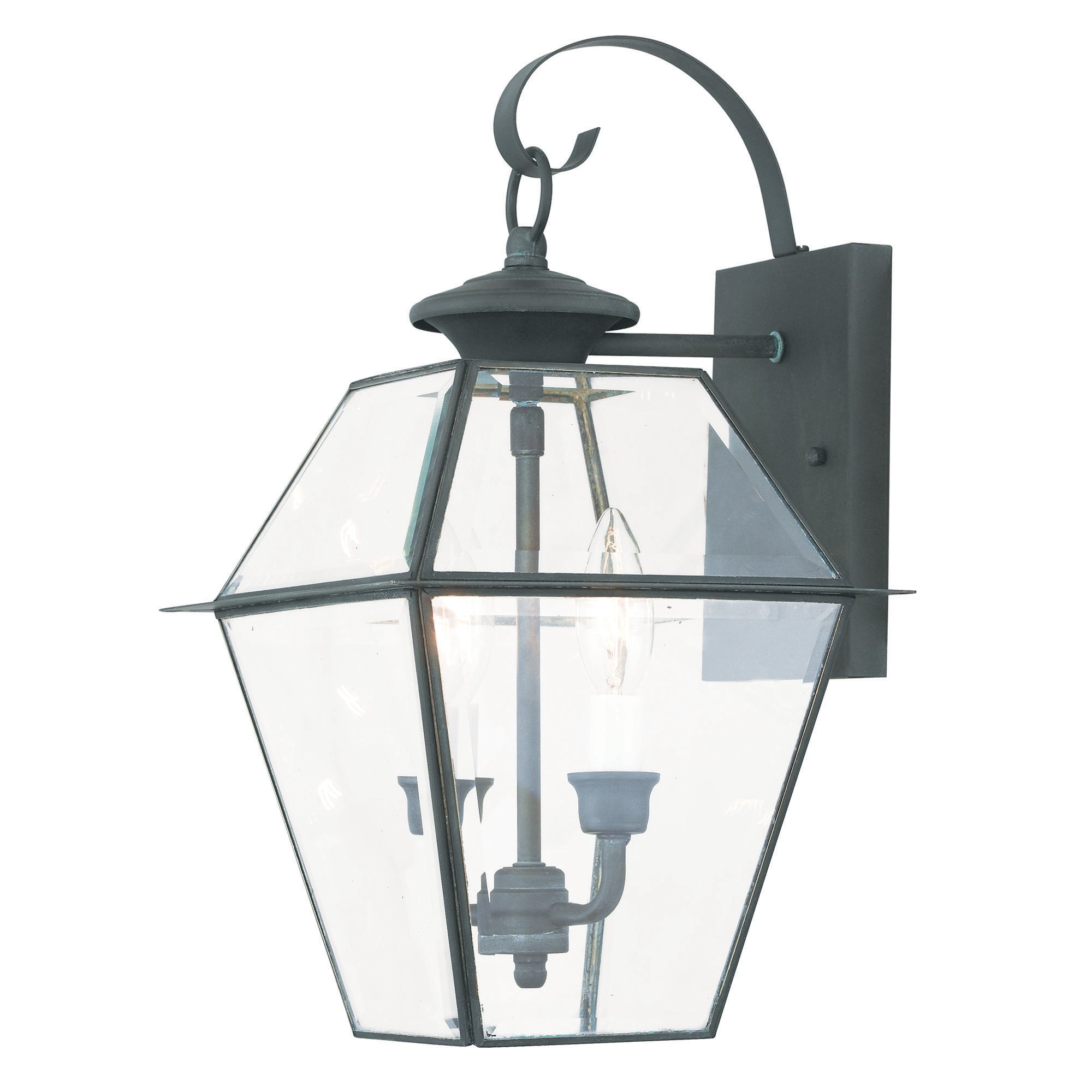 Livex Lighting 2281-61 Westover 2 -Light 16.5-in H Matte Black Hardwired Outdoor Wall Light