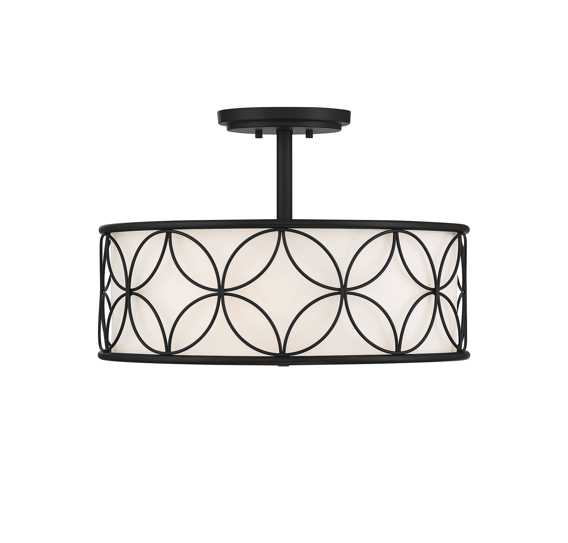 Savoy House Essentials 6-1953-4-89 Reid 4-Light Ceiling Light in Matte Black 4 -Light 20-in Matte Black Semi Flush Mount Light