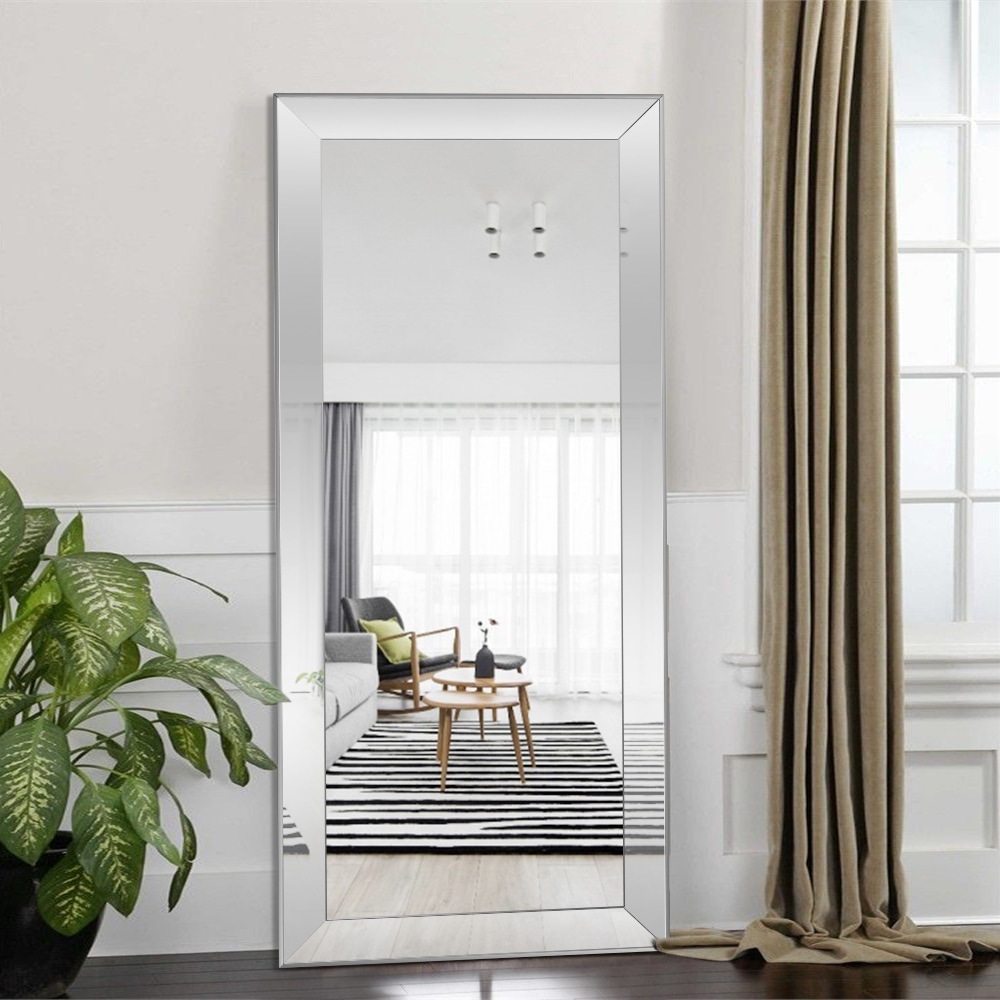 29.9-in W x 69.7-in H Sliver Framed Full Length Floor Mirror at Lowes.com