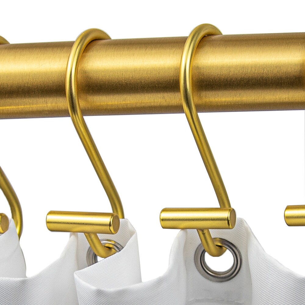 allen + roth Brushed Gold Stainless Steel Single Shower Curtain Hooks ...